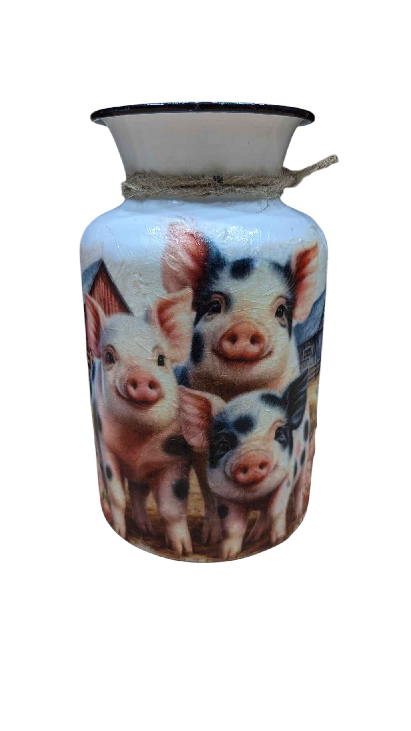 Adorable Group of Pigs Milk Jug Vase