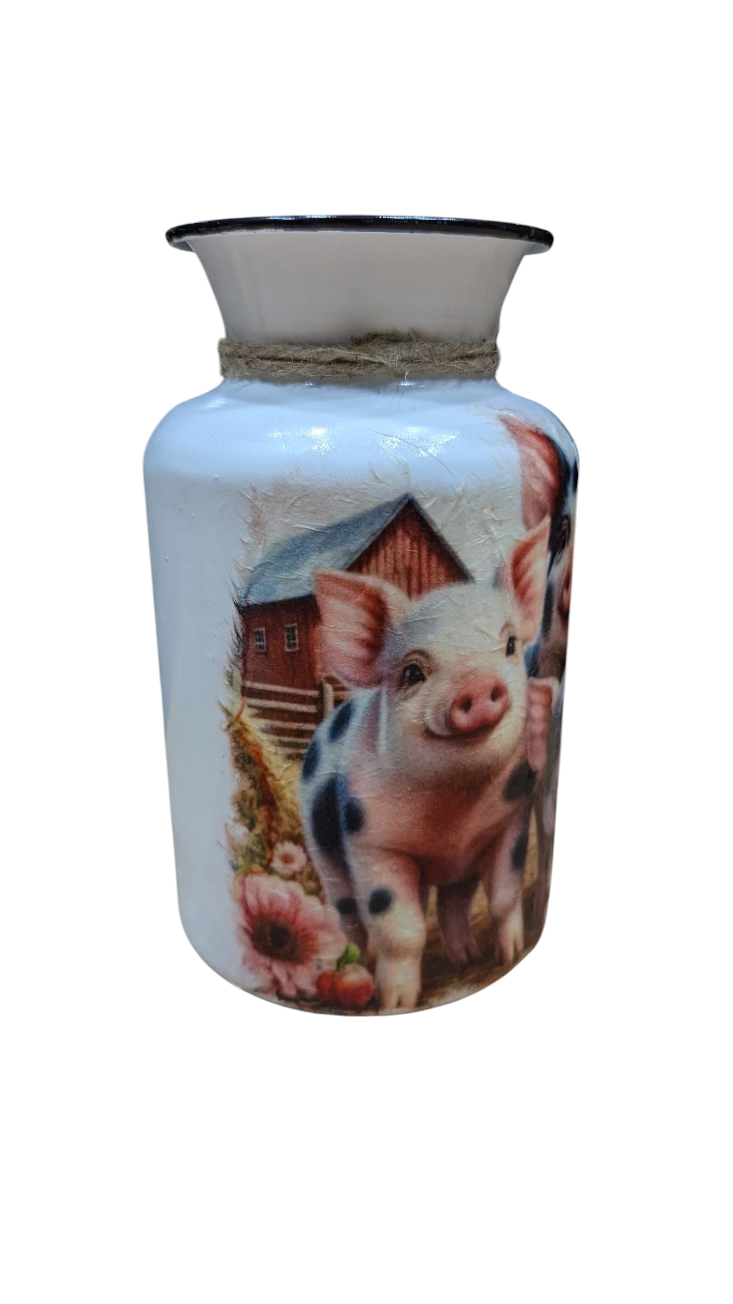 Adorable Group of Pigs Milk Jug Vase
