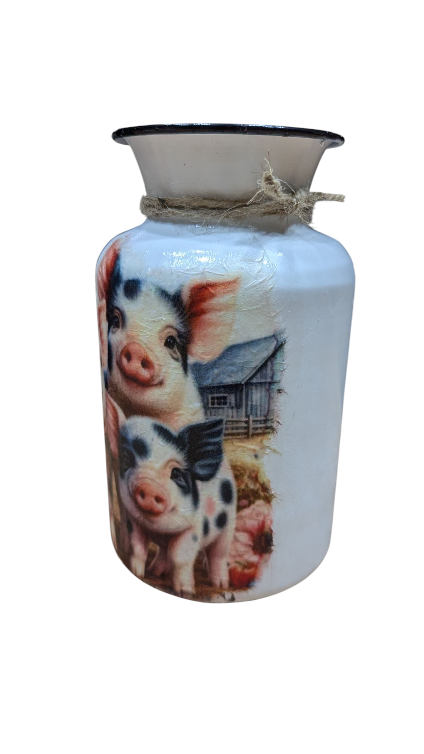 Adorable Group of Pigs Milk Jug Vase