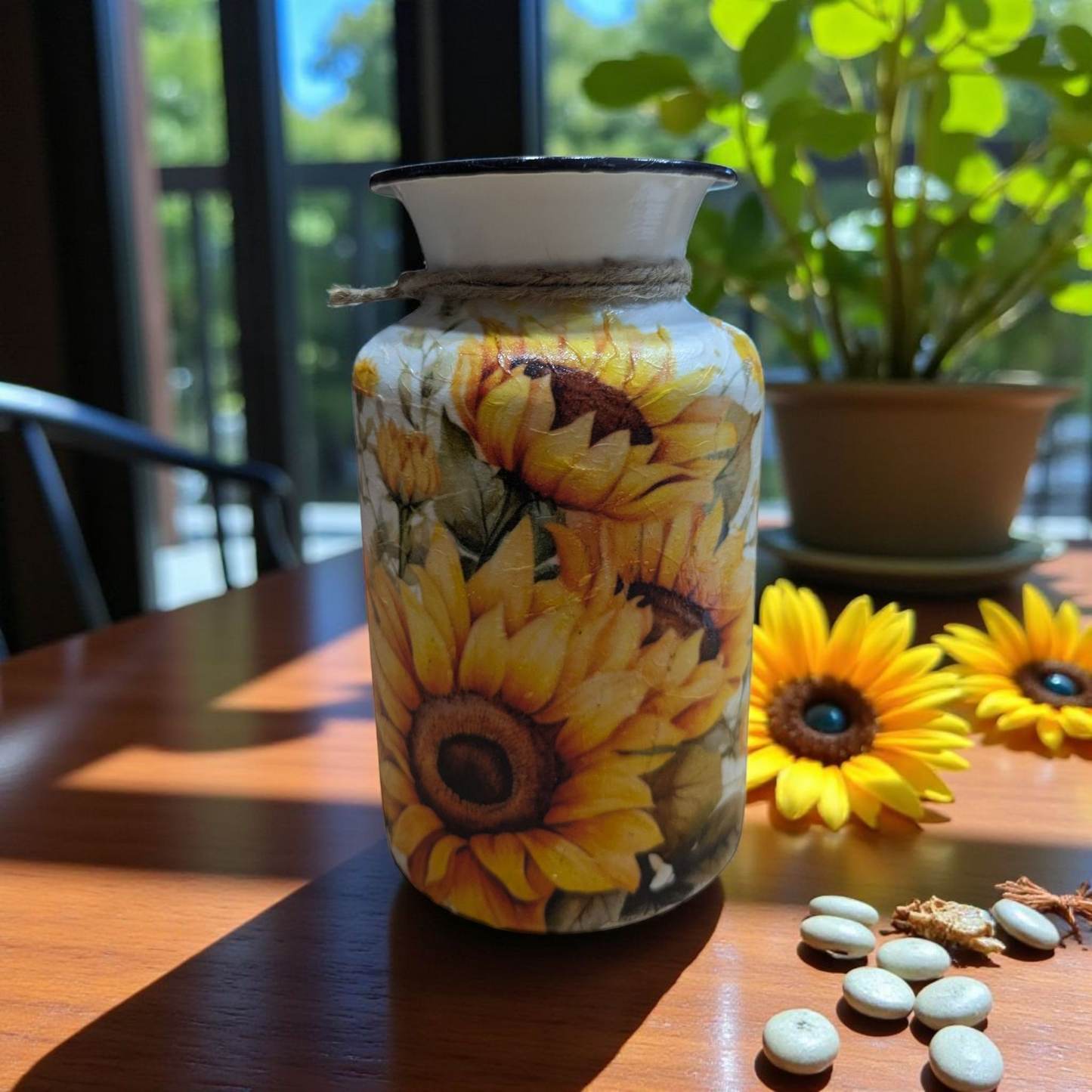 Sunflower Bouquet Milk Jug Vase
