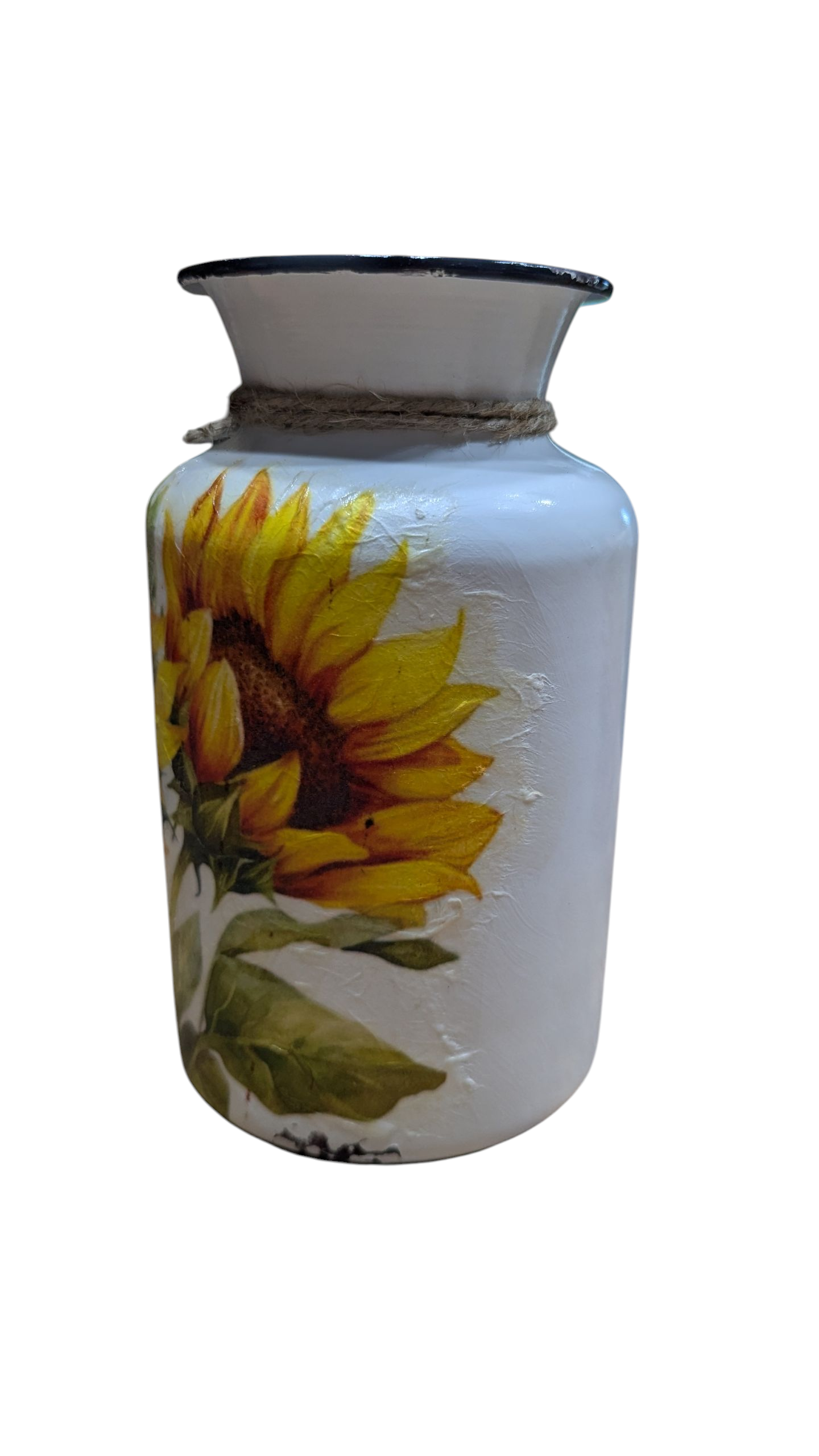 Set of two sunflower milk jug vases