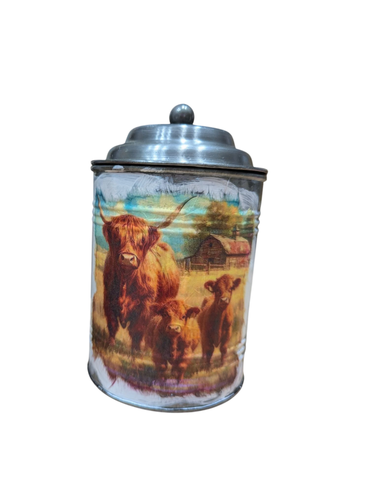 Highland Cow metal Canister Set