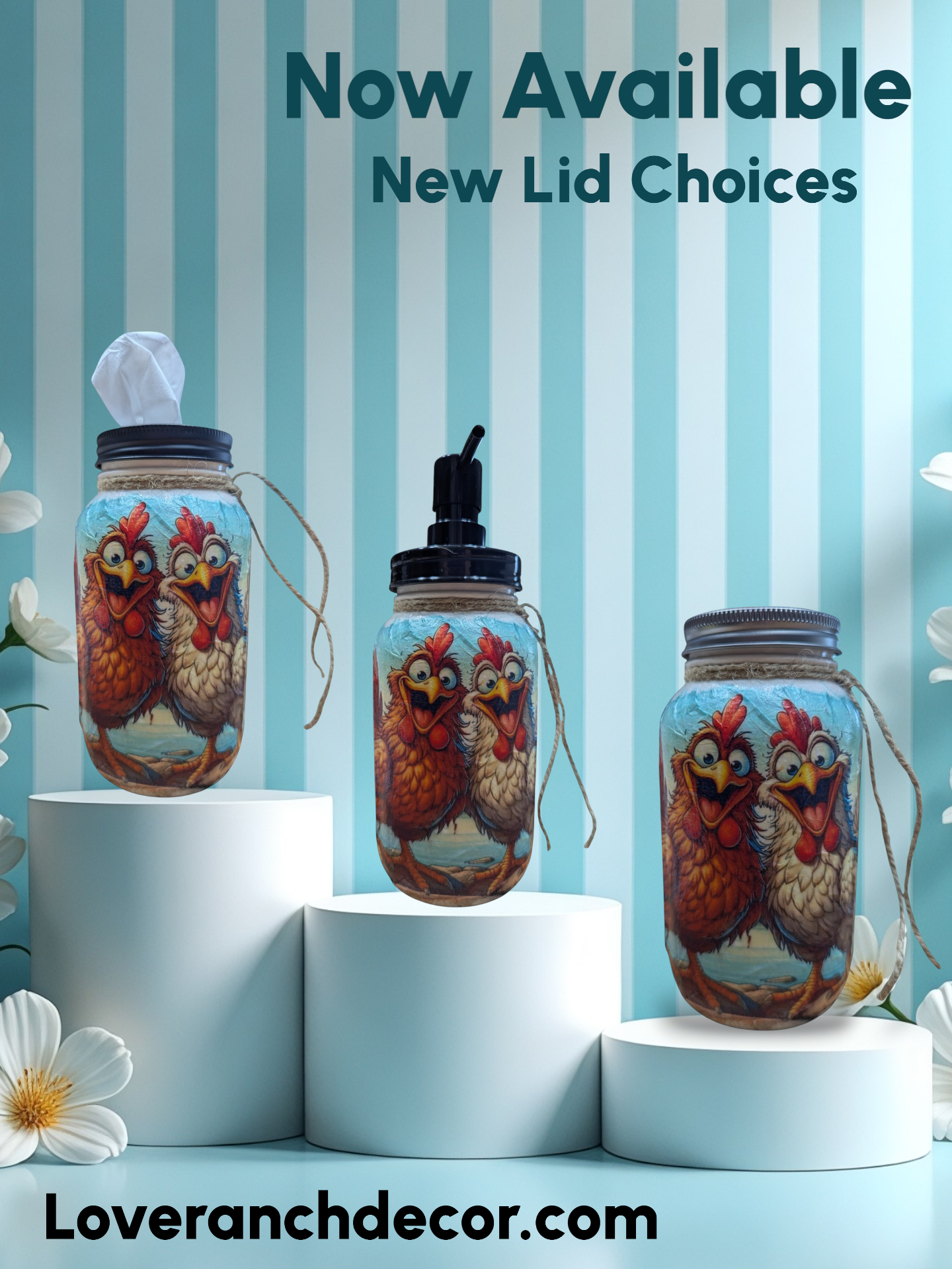 Quirky Chicken Besties Mason Jar