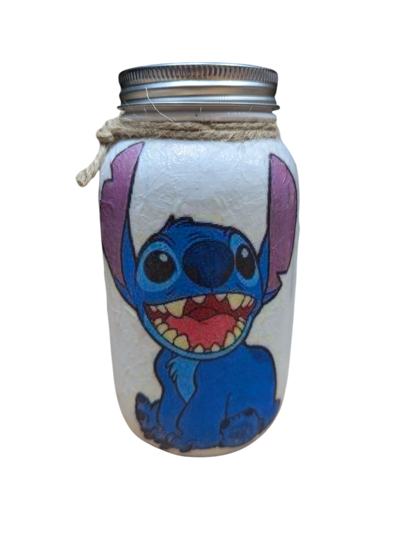 Stitch Mason Jar Soap Pump, Tissue Dispenser, Vase, Canister, or Light