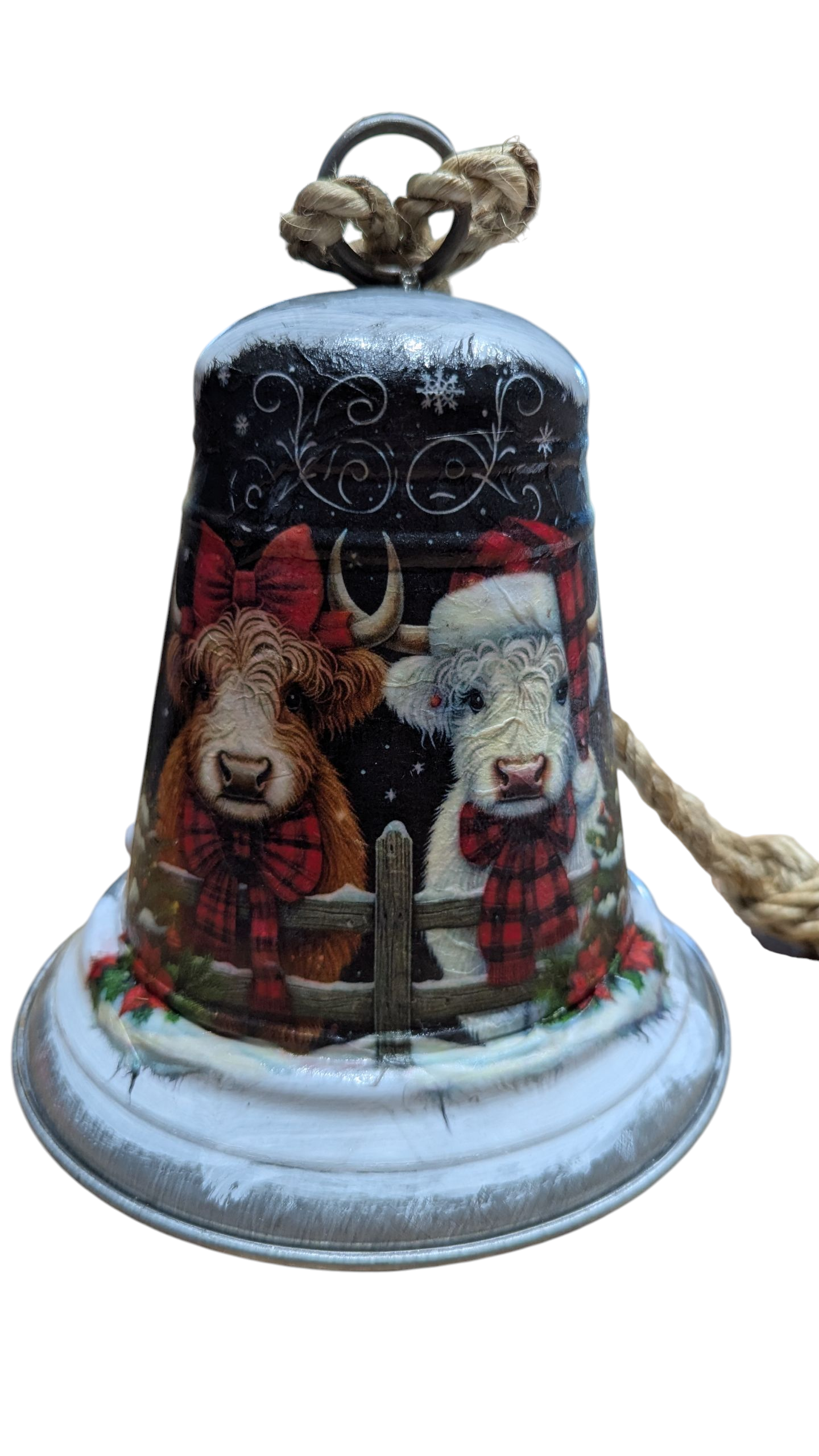 Winter Highland Cows Decorative Bell