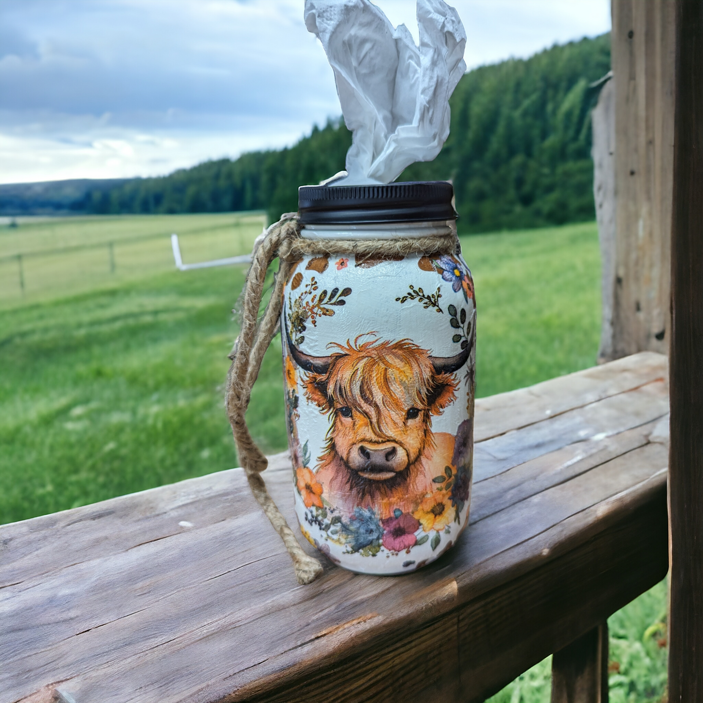 Highland Cow Mason Jar