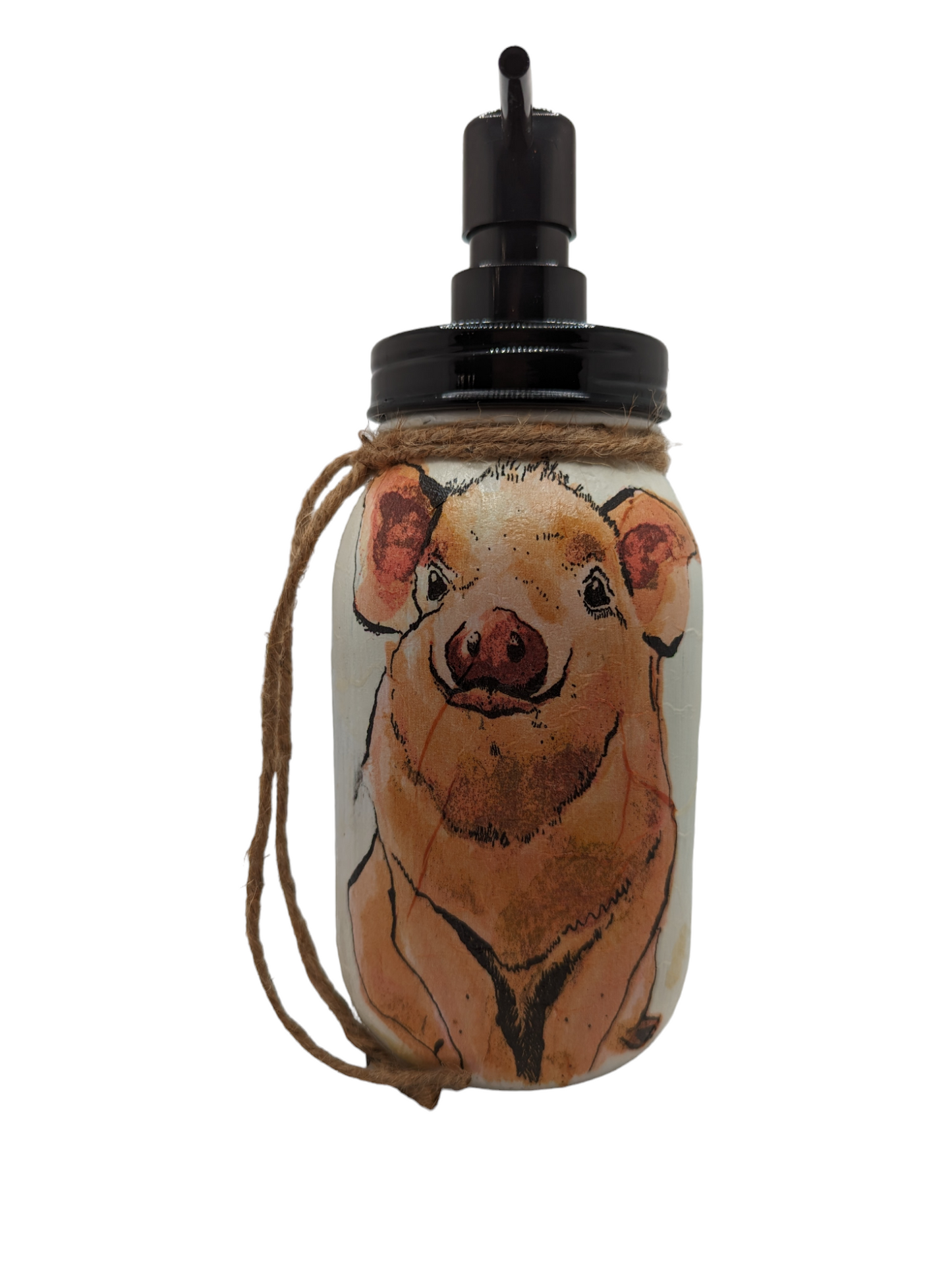 Wilbur the Pig Mason Jar Soap Pump, Tissue Dispenser, Vase, Coin Bank, Canister, or Light