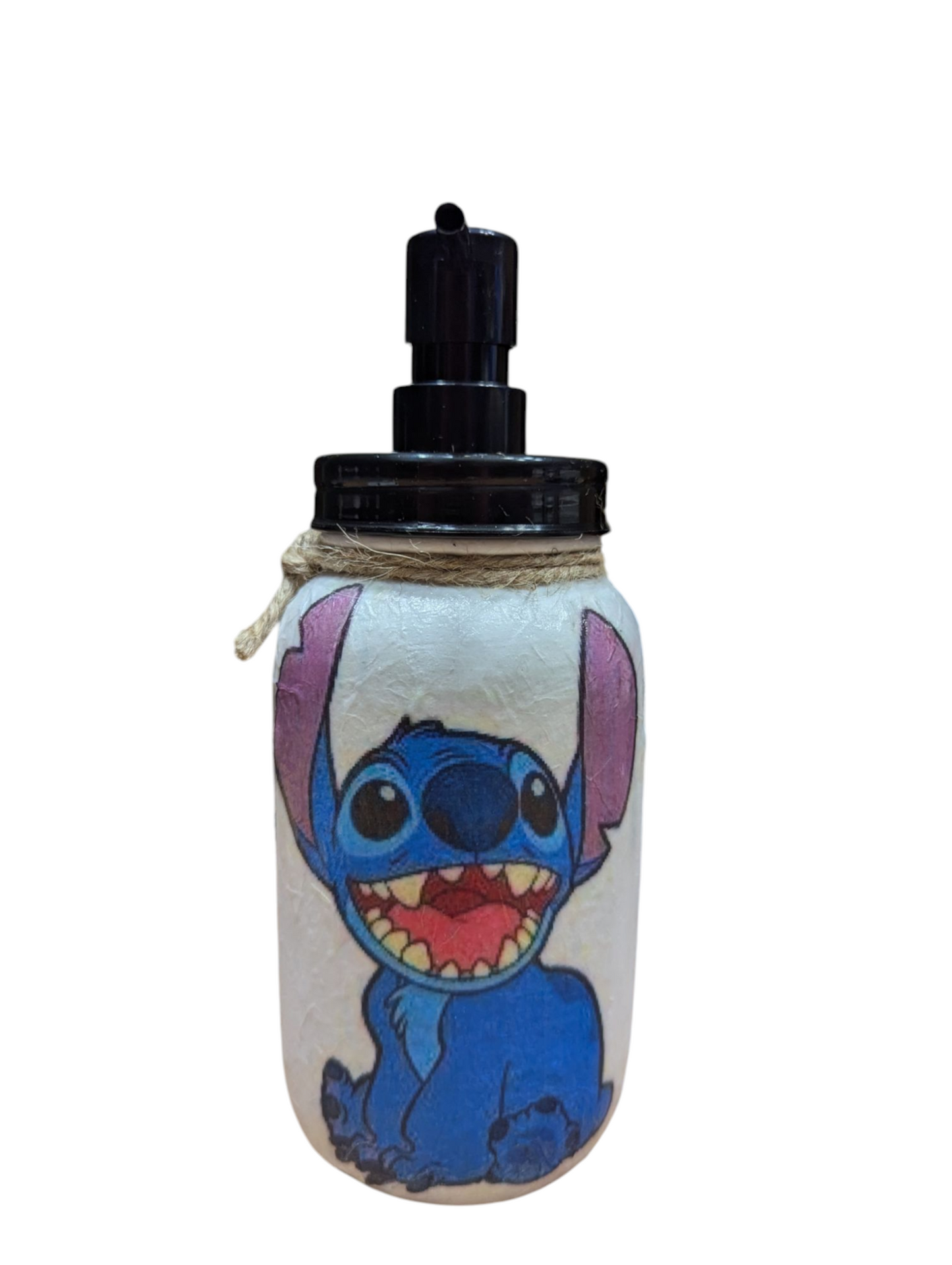 Stitch Mason Jar Soap Pump, Tissue Dispenser, Vase, Canister, or Light