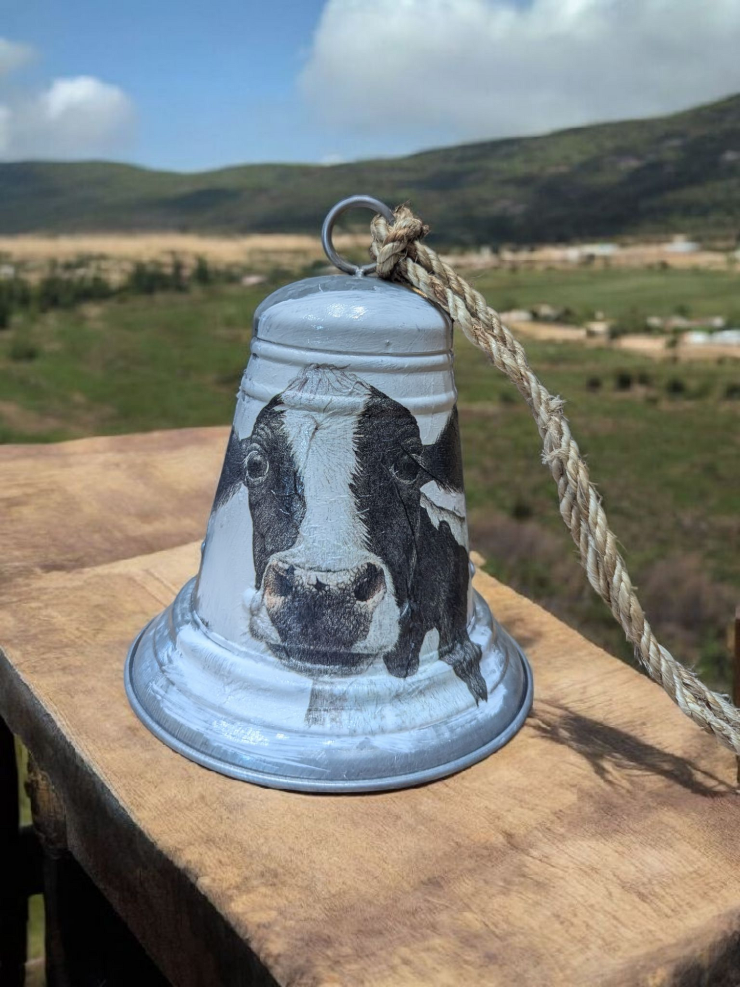 Holstein Cow Galvanized Metal Bell