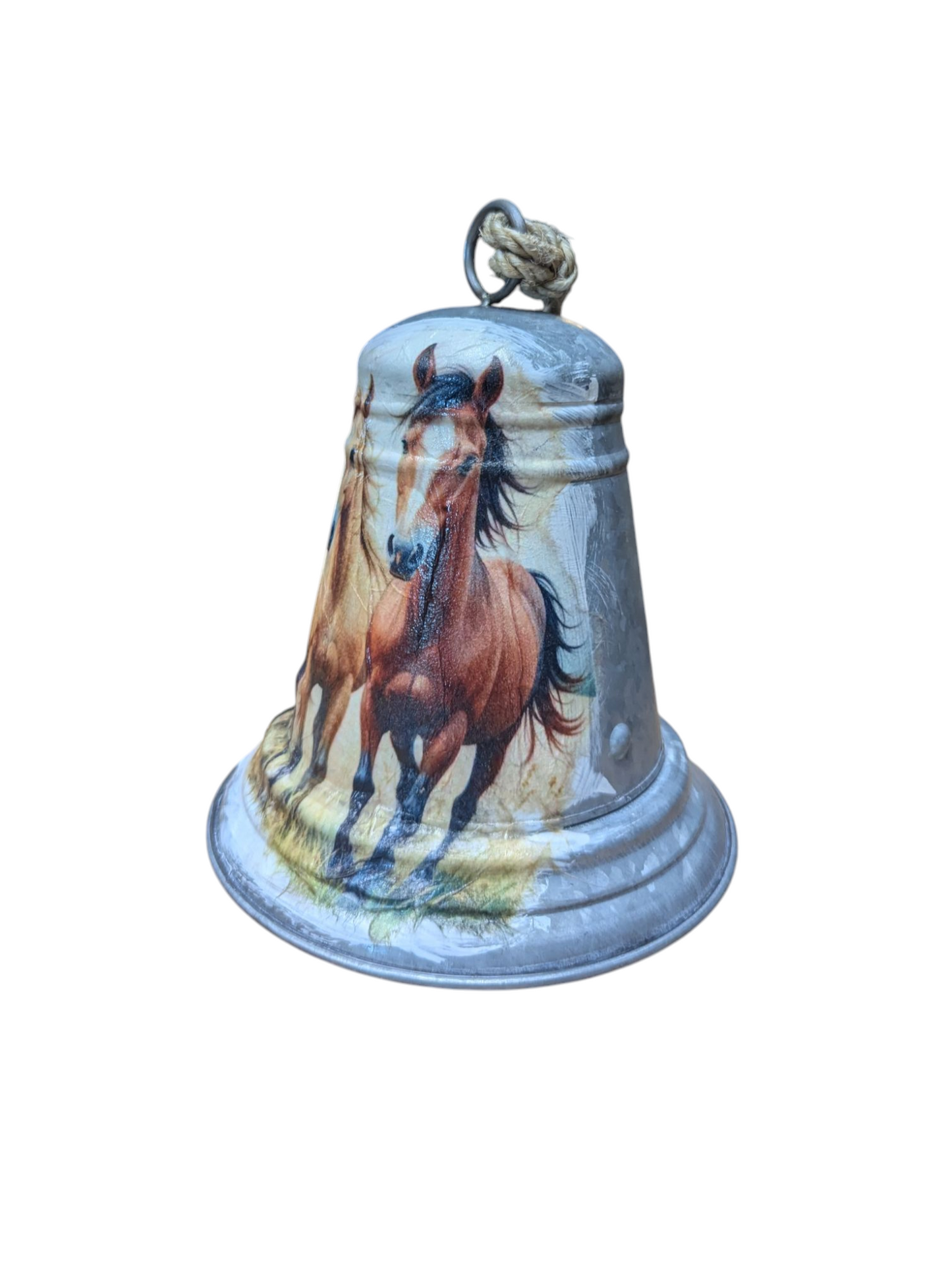 Wild Horses Galvanized Metal Bell