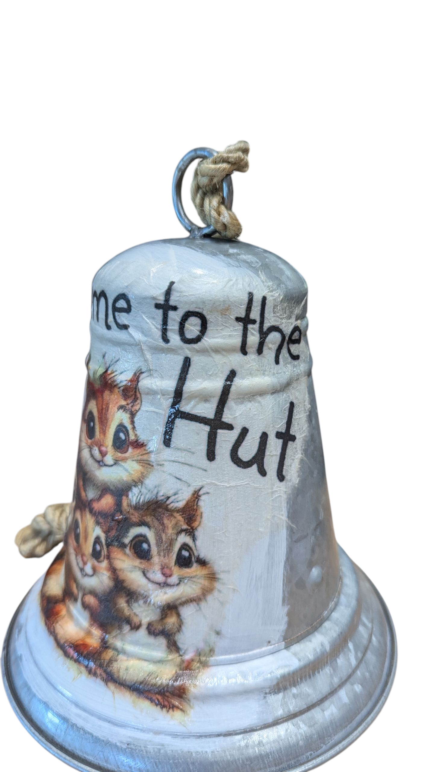 Welcome to the Nut Hut Whimsical Squirrel Decorative Bell