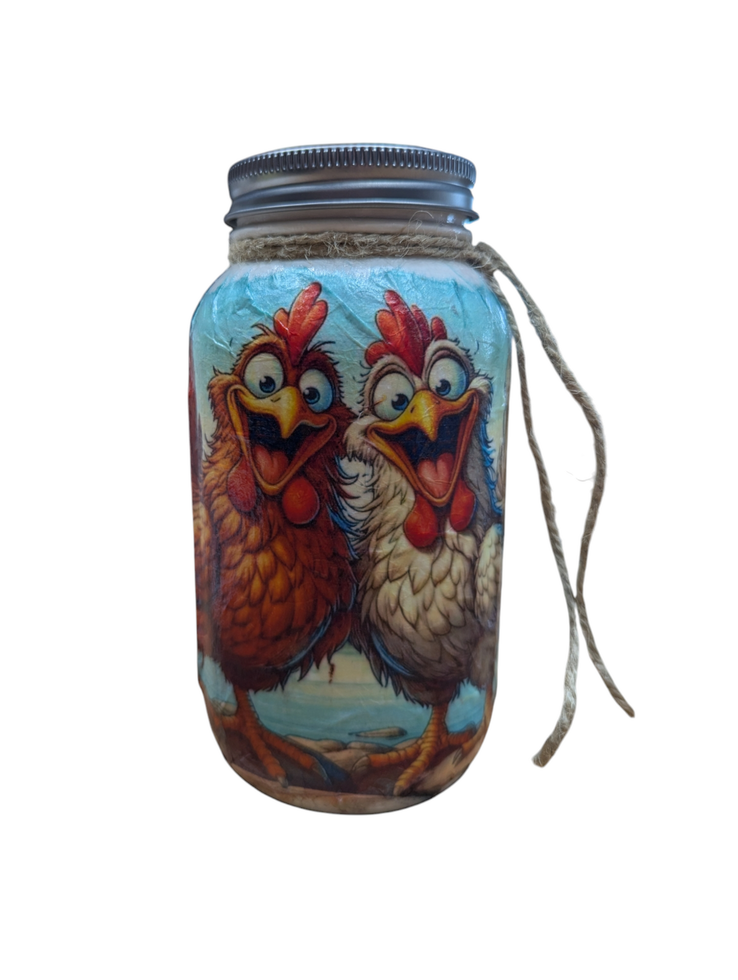 Quirky Chicken Besties Mason Jar