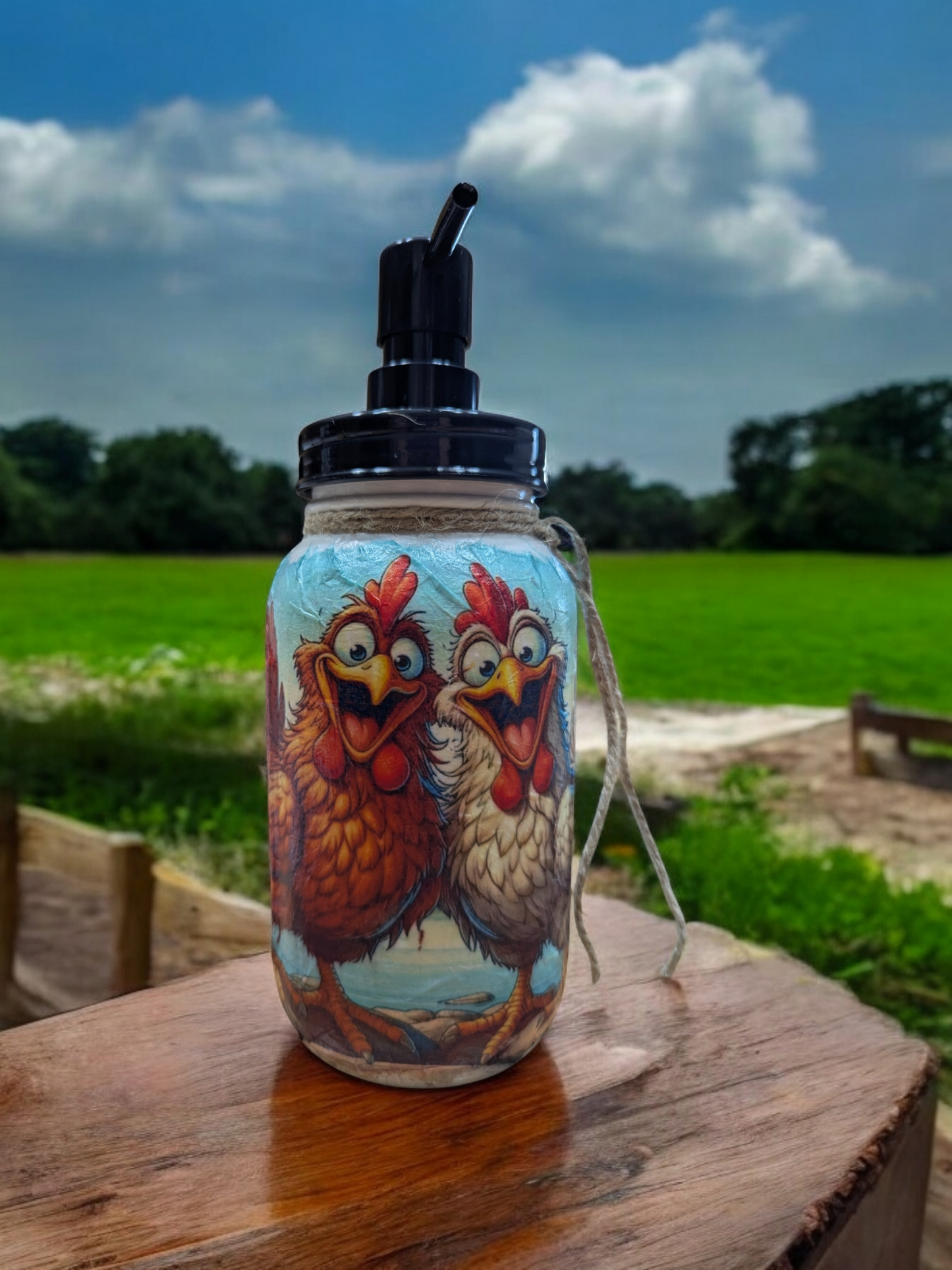 Quirky Chicken Besties Mason Jar