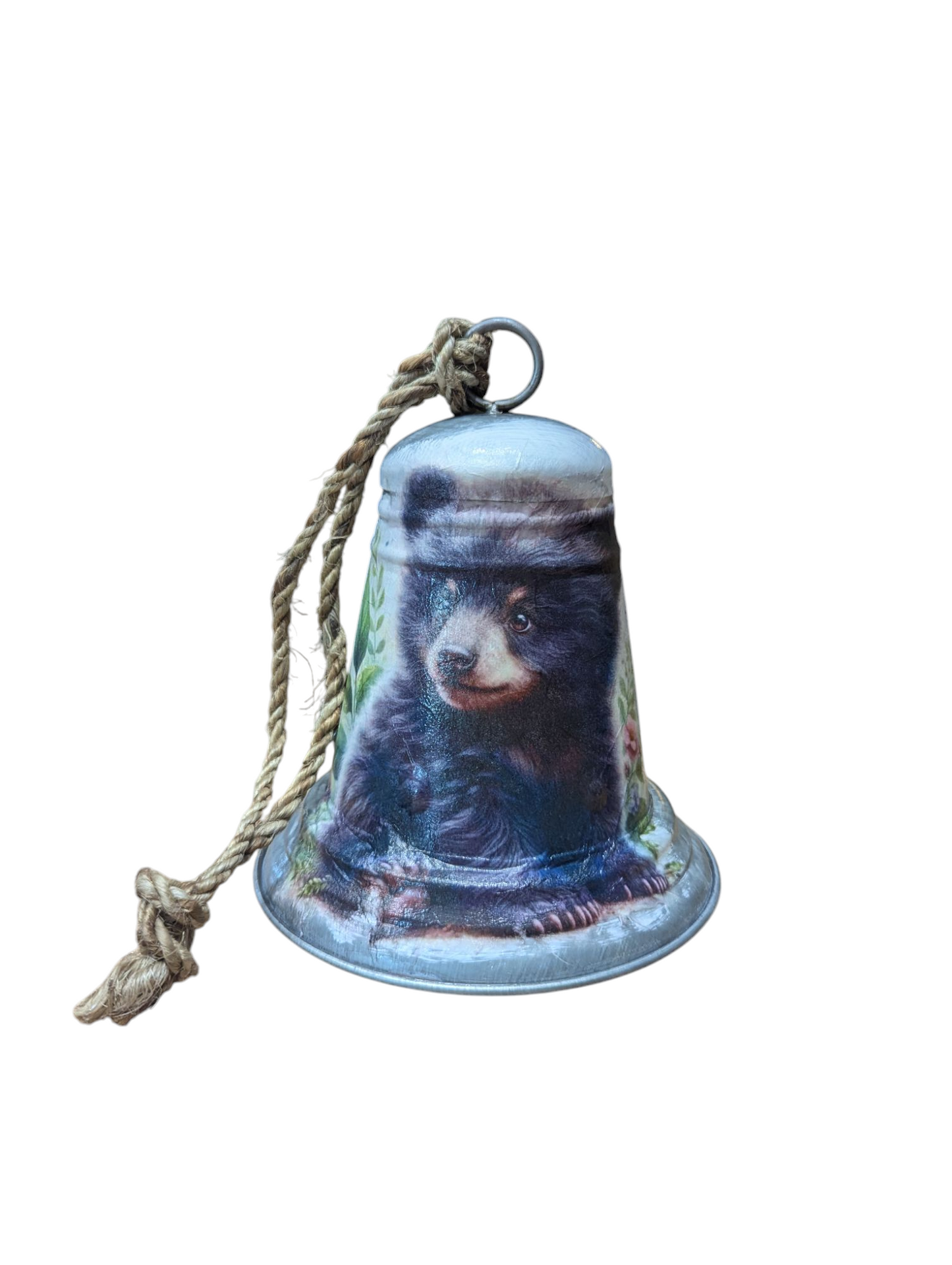 Baby Black Bear Galvanized Metal Bell