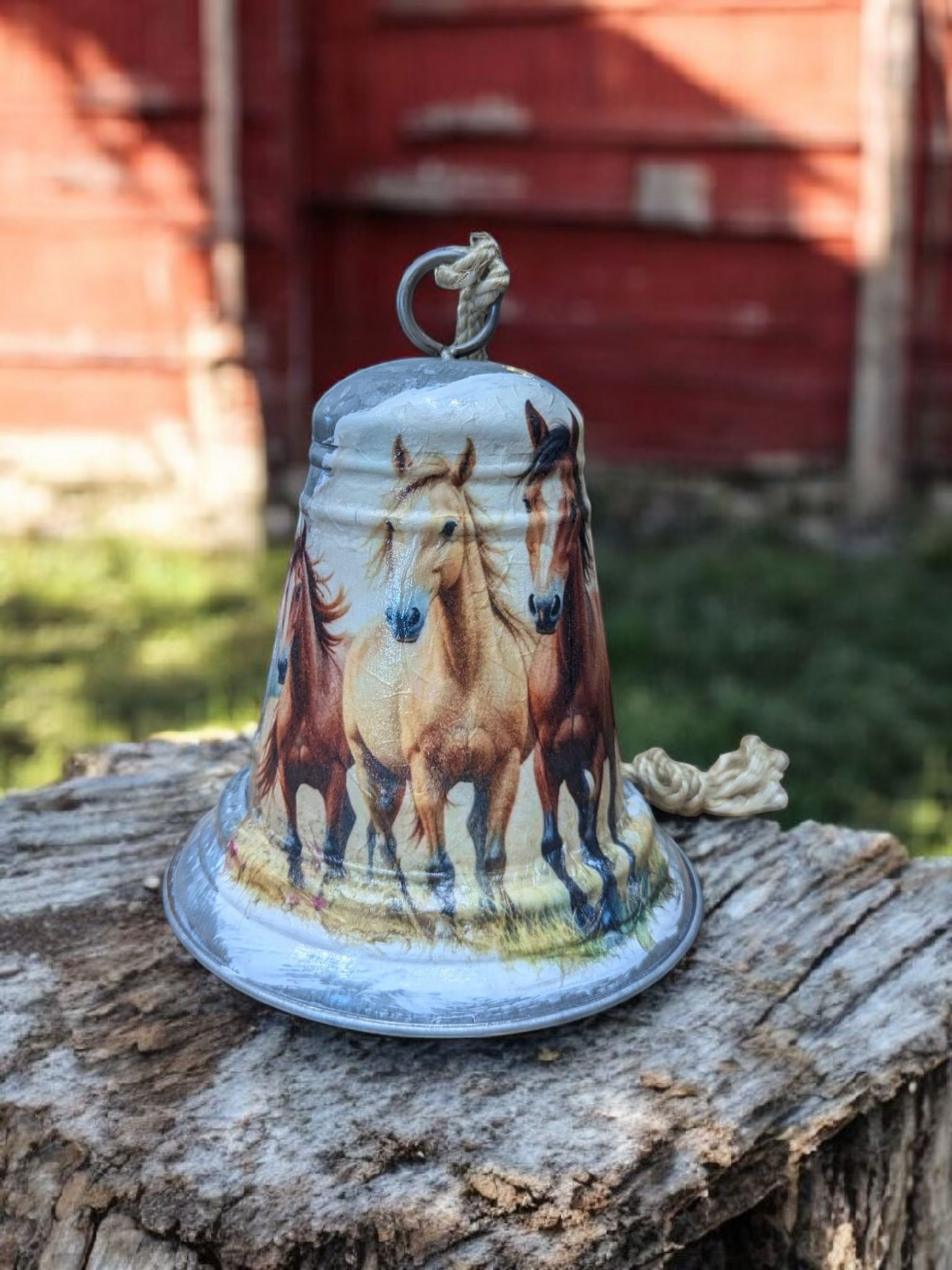 Wild Horses Galvanized Metal Bell