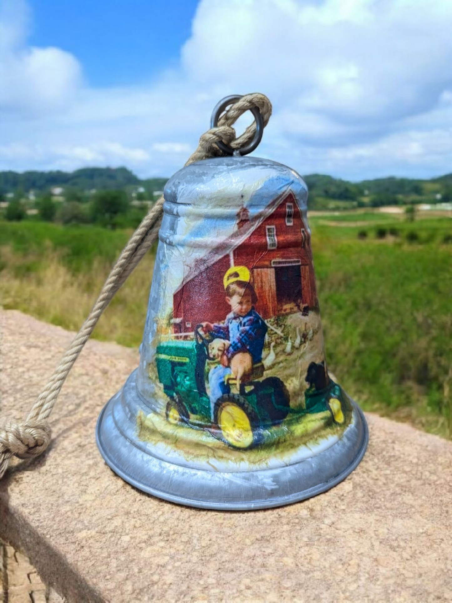 Little Farm Boy Galvanized Metal Bell