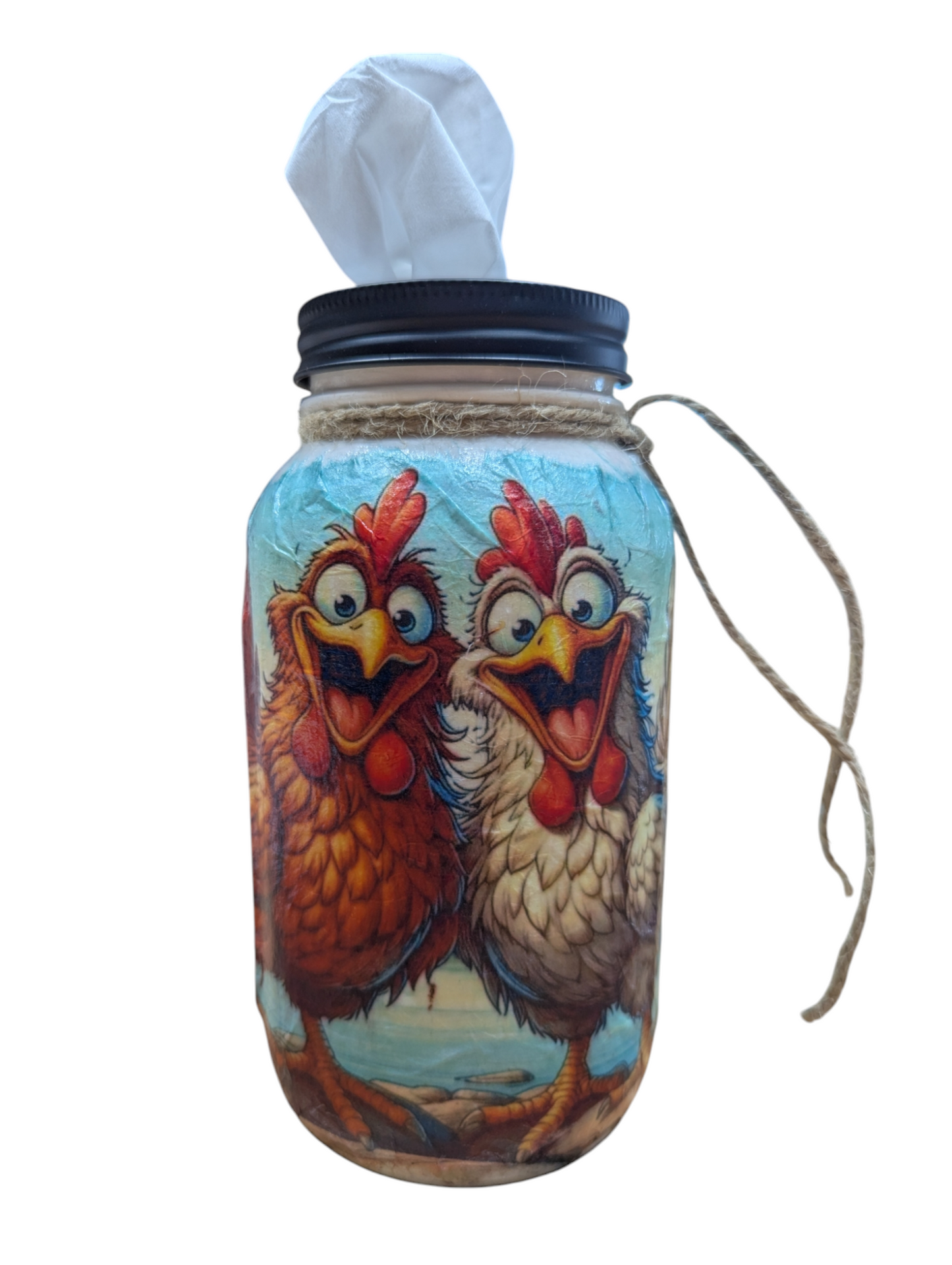 Quirky Chicken Besties Mason Jar