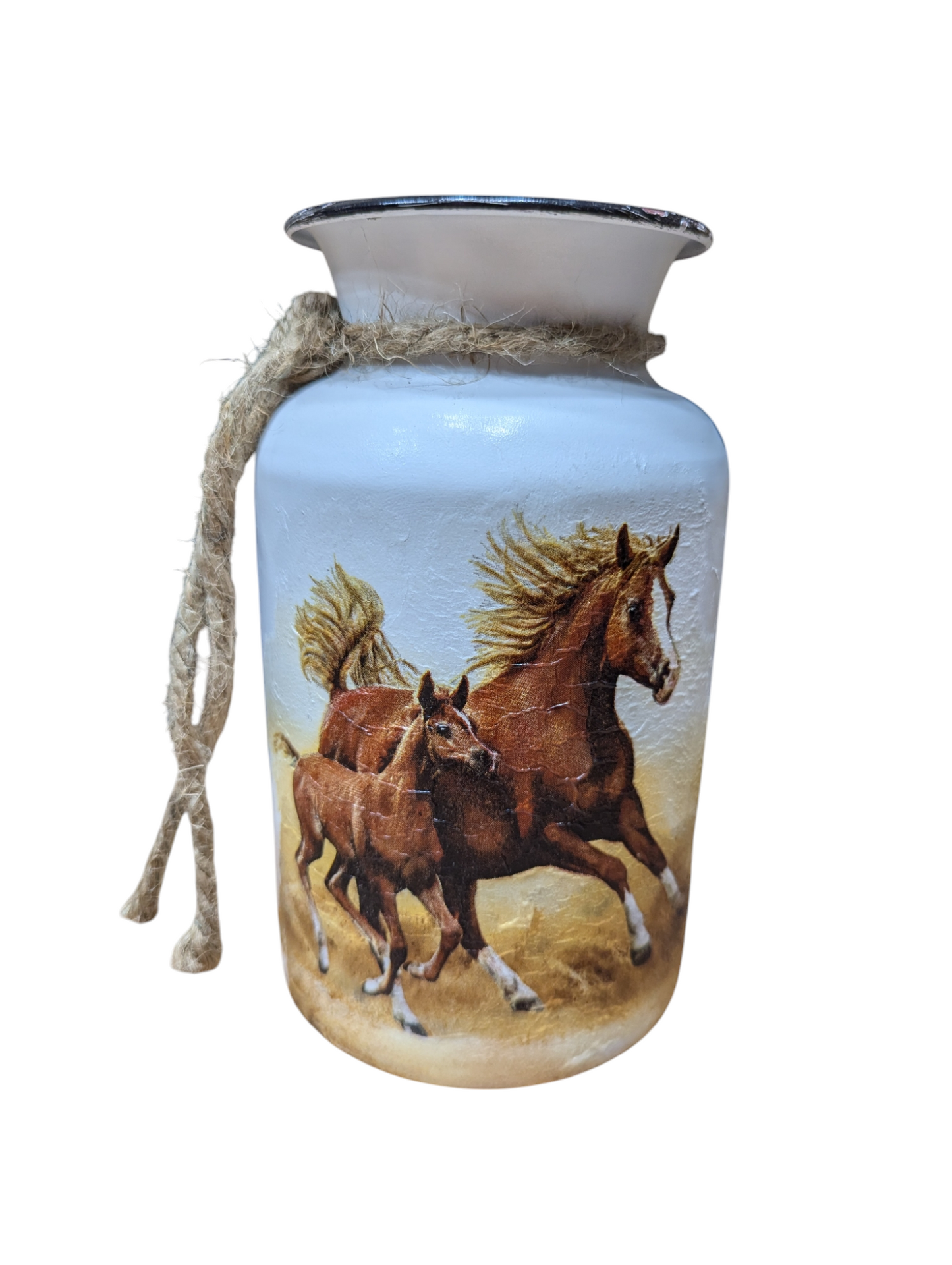 Running Horses Milk Jug Vase