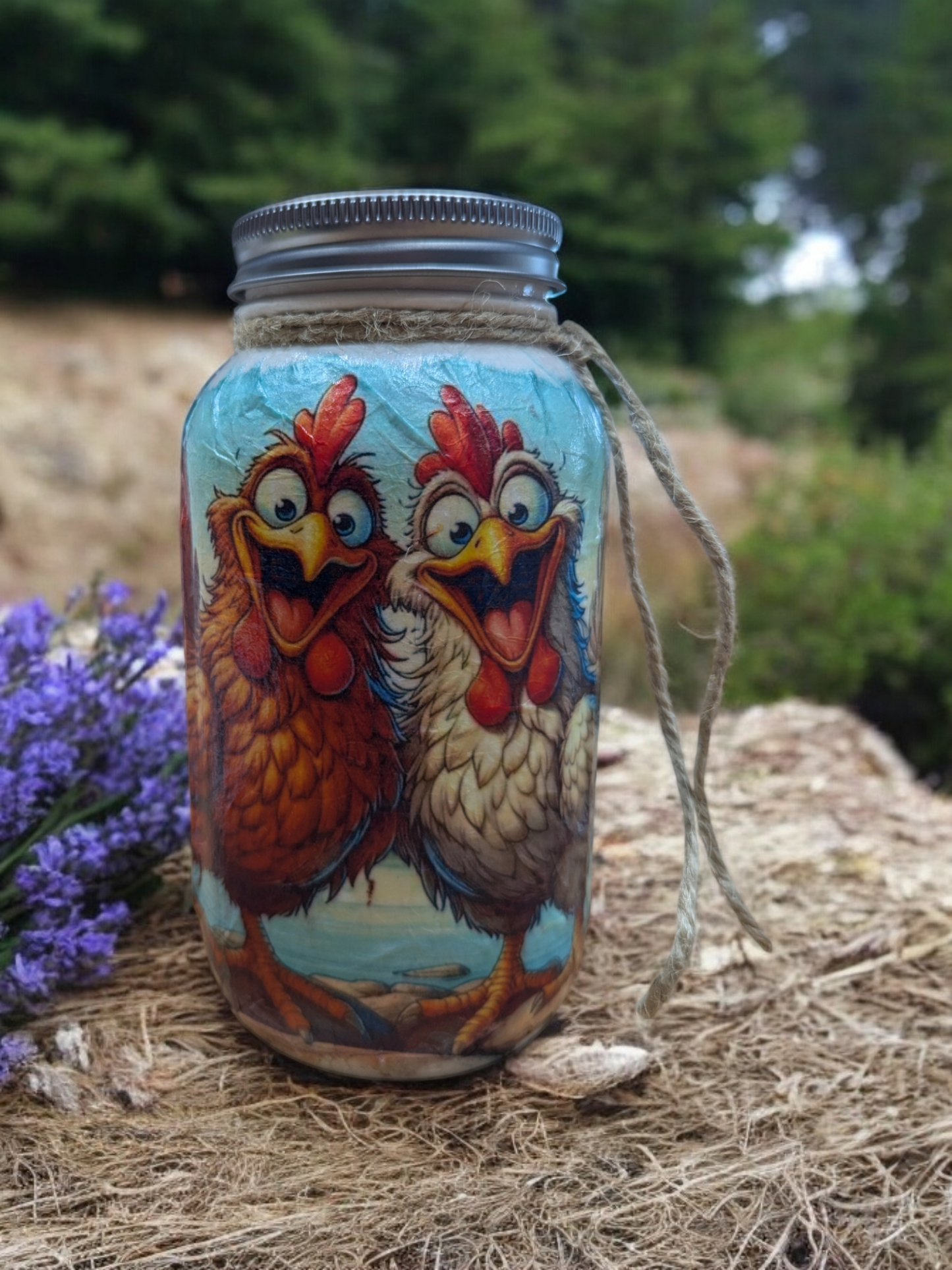 Quirky Chicken Besties Mason Jar