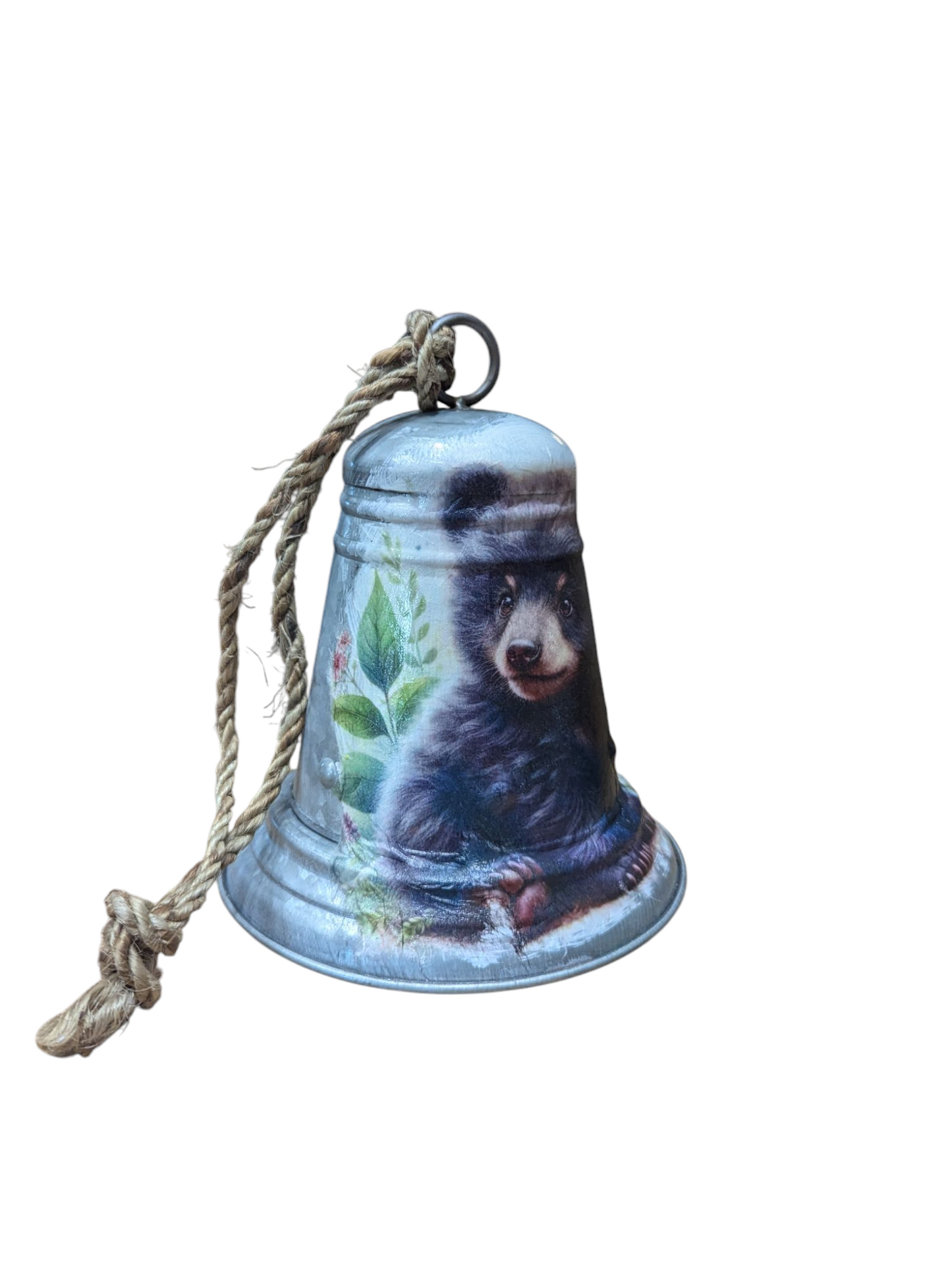 Baby Black Bear Galvanized Metal Bell