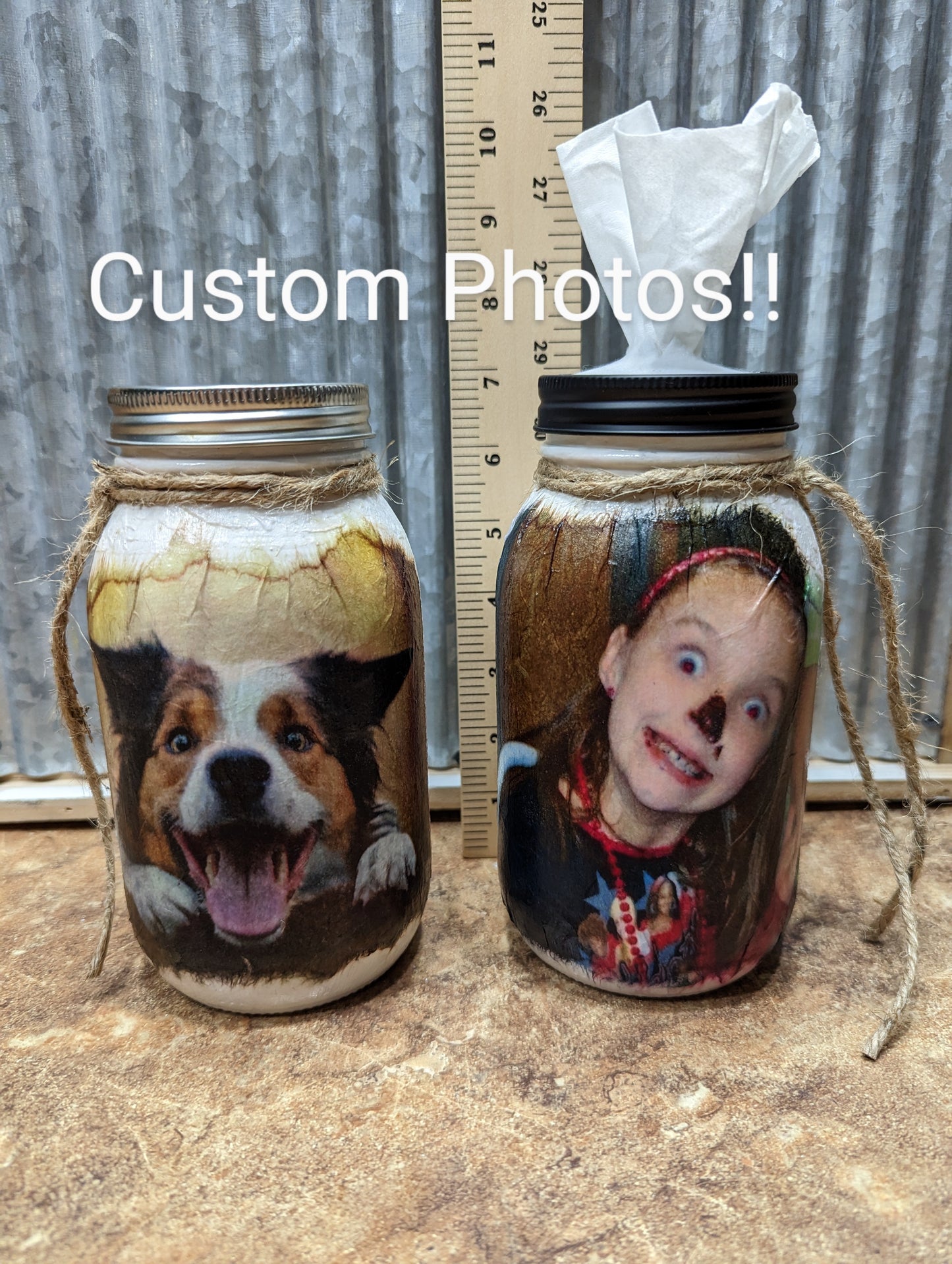 Custom Photo Mason Jars