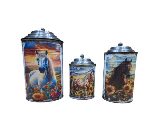 Sunflower Horses Canister Set