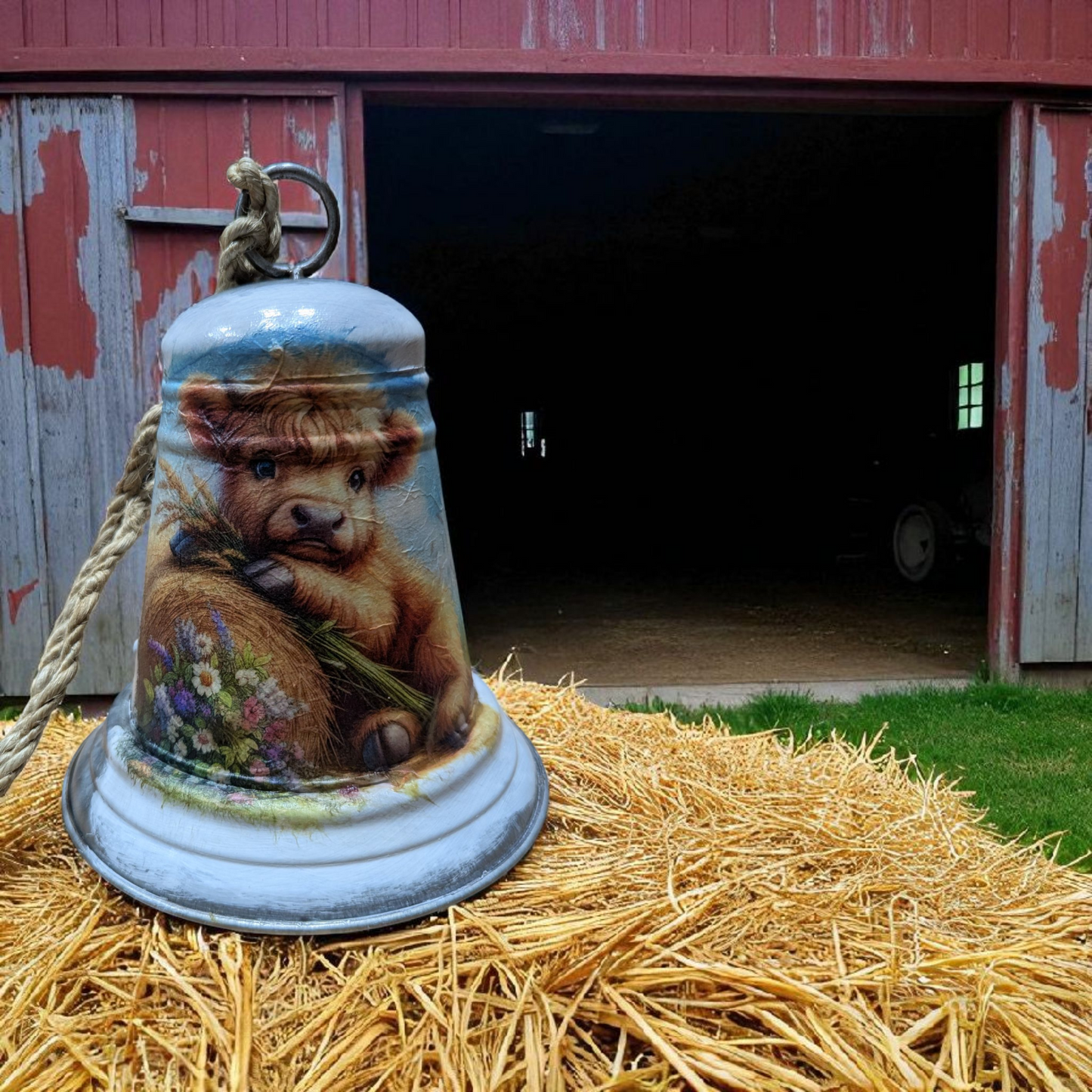 Highland Cow Hay Bale Bell Style 2
