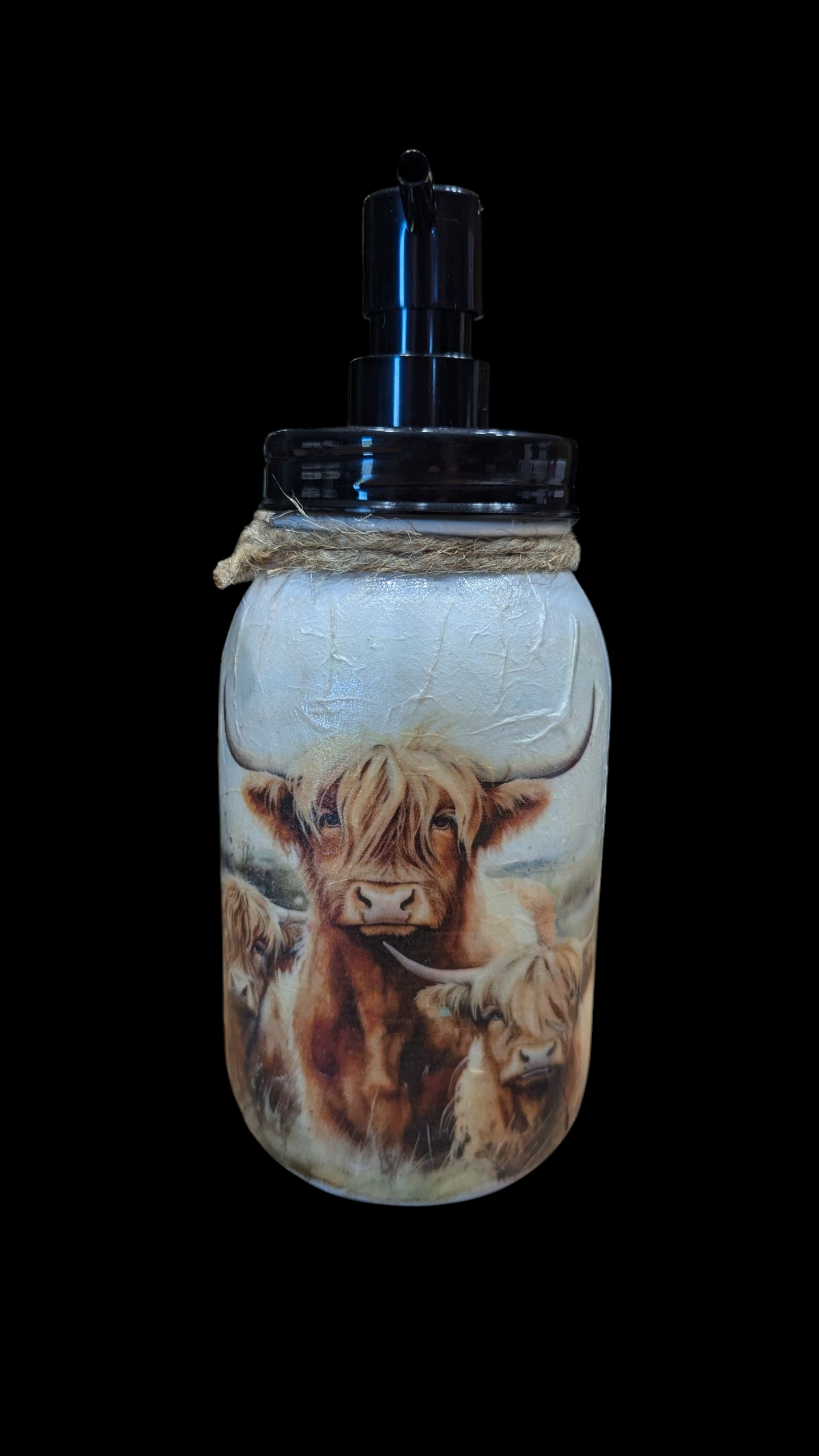 Highland Cow with Babies Mason Jar