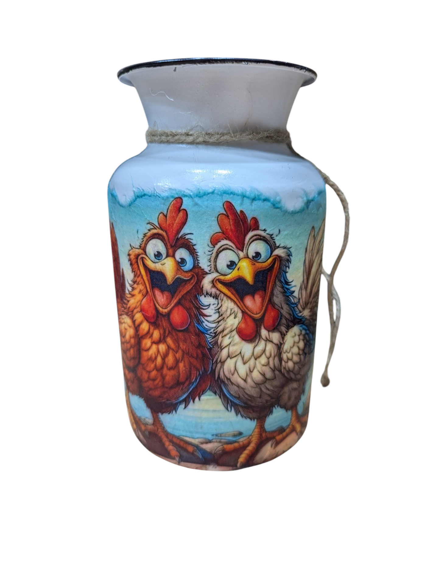 Quirky Chickens Milk Jug Vase