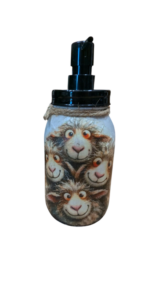 Whimsical Sheep Mason Jar