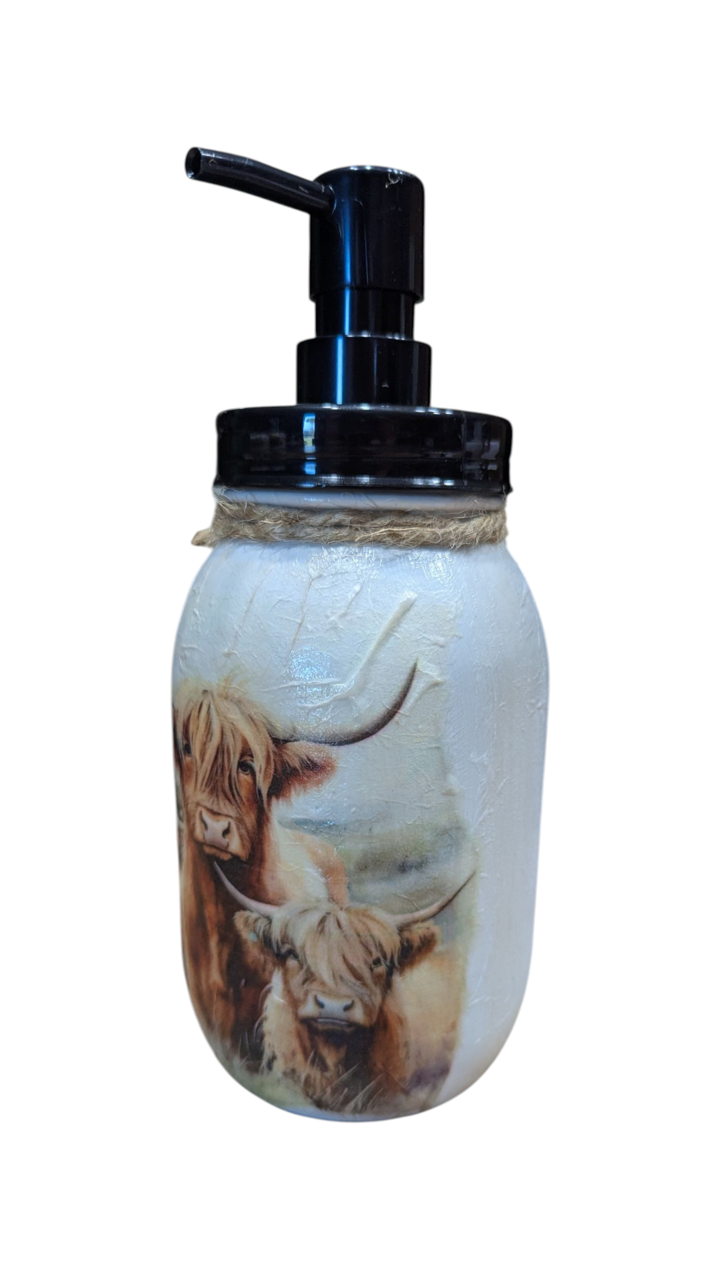 Highland Cow with Babies Mason Jar