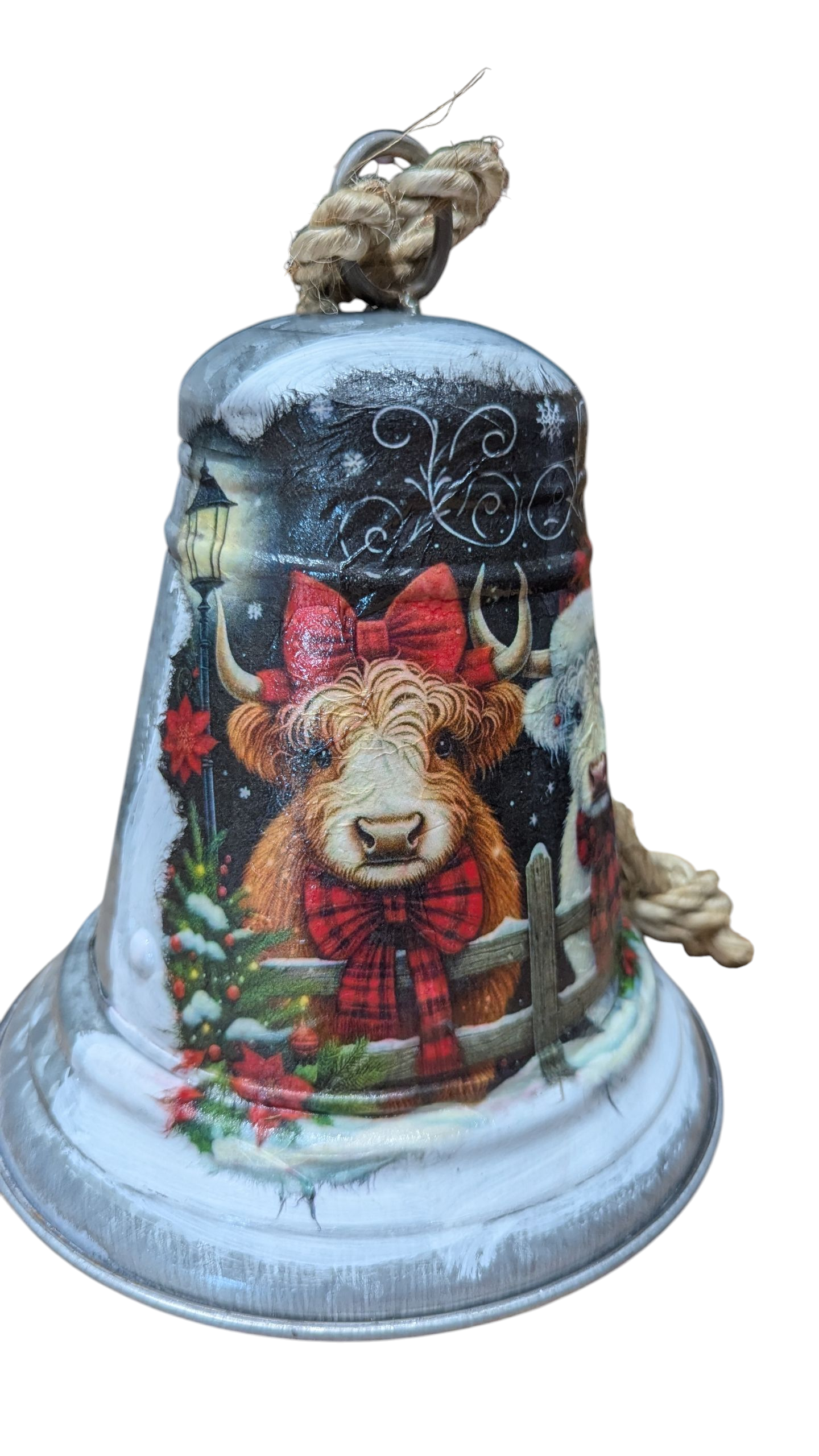 Winter Highland Cows Decorative Bell