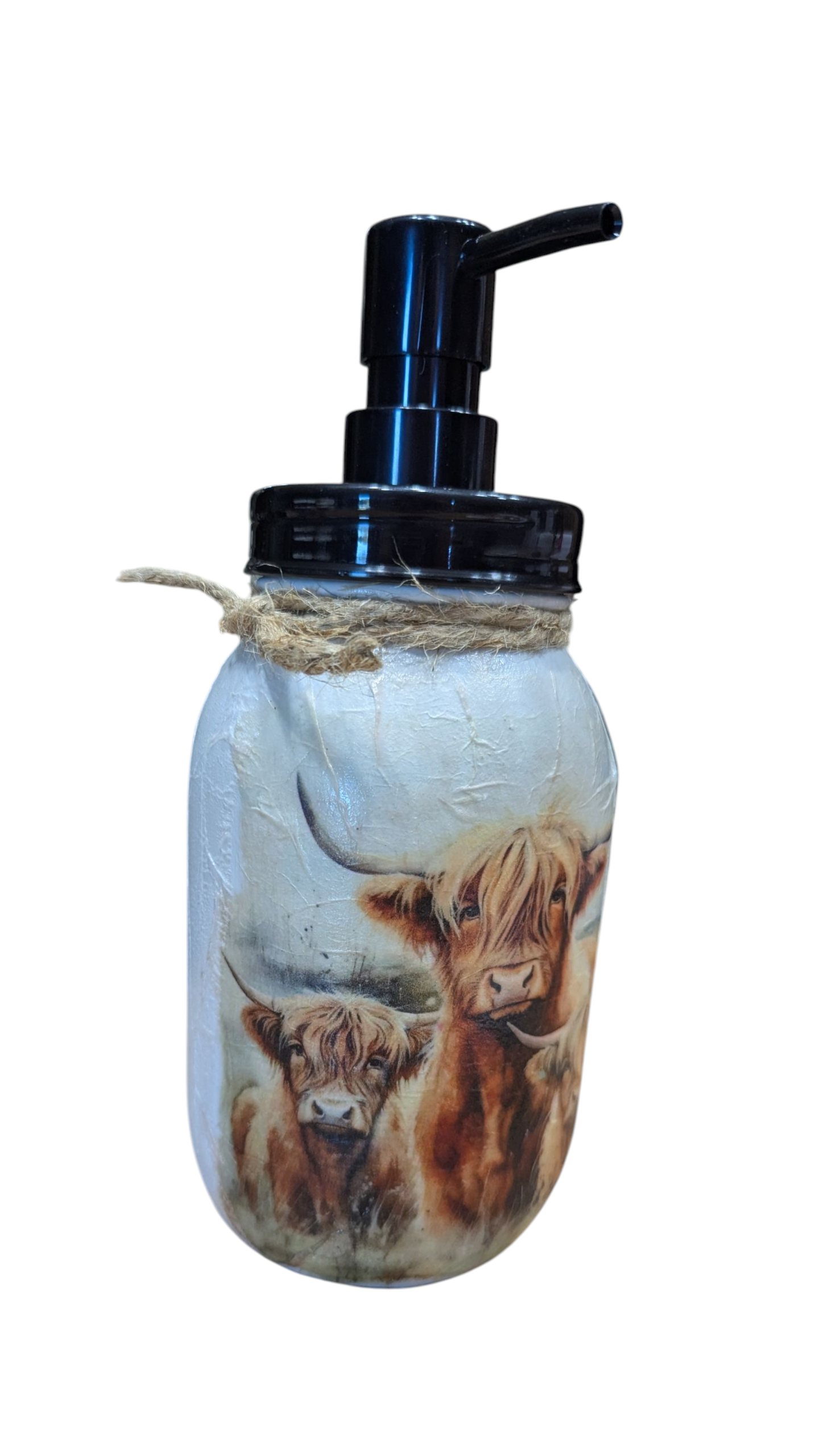Highland Cow with Babies Mason Jar