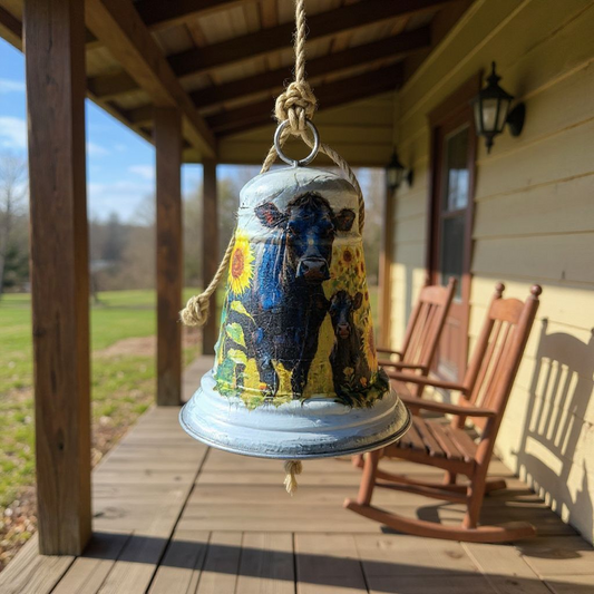 Sunflower Angus Cow and Calf Bell