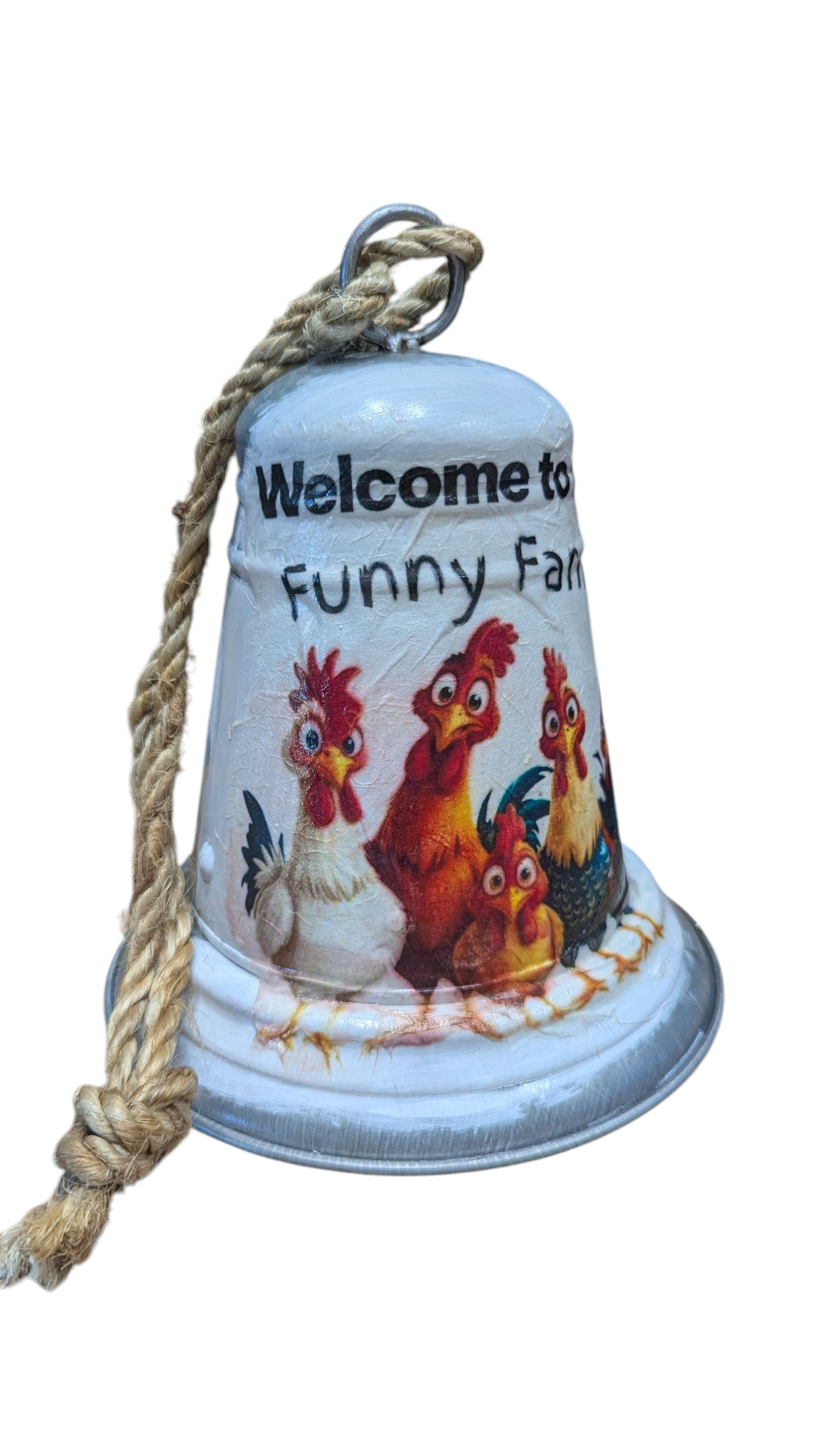 Welcome to the Funny Farm Quirky Chickens Bell
