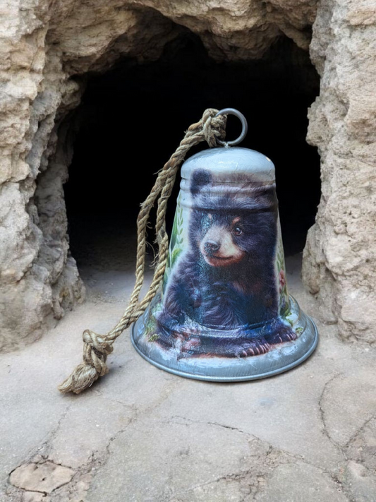 Baby Black Bear Galvanized Metal Bell