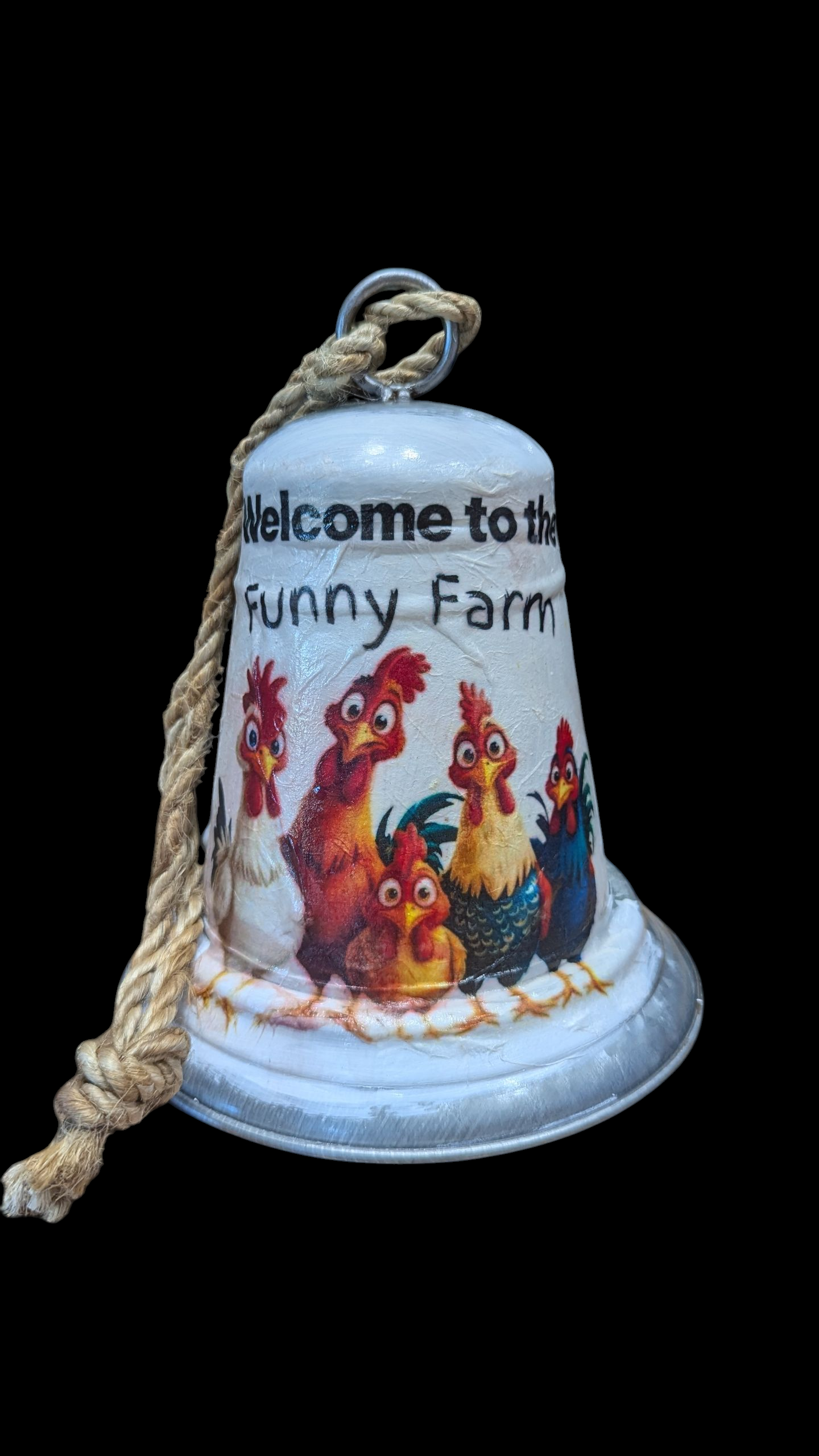 Welcome to the Funny Farm Quirky Chickens Bell