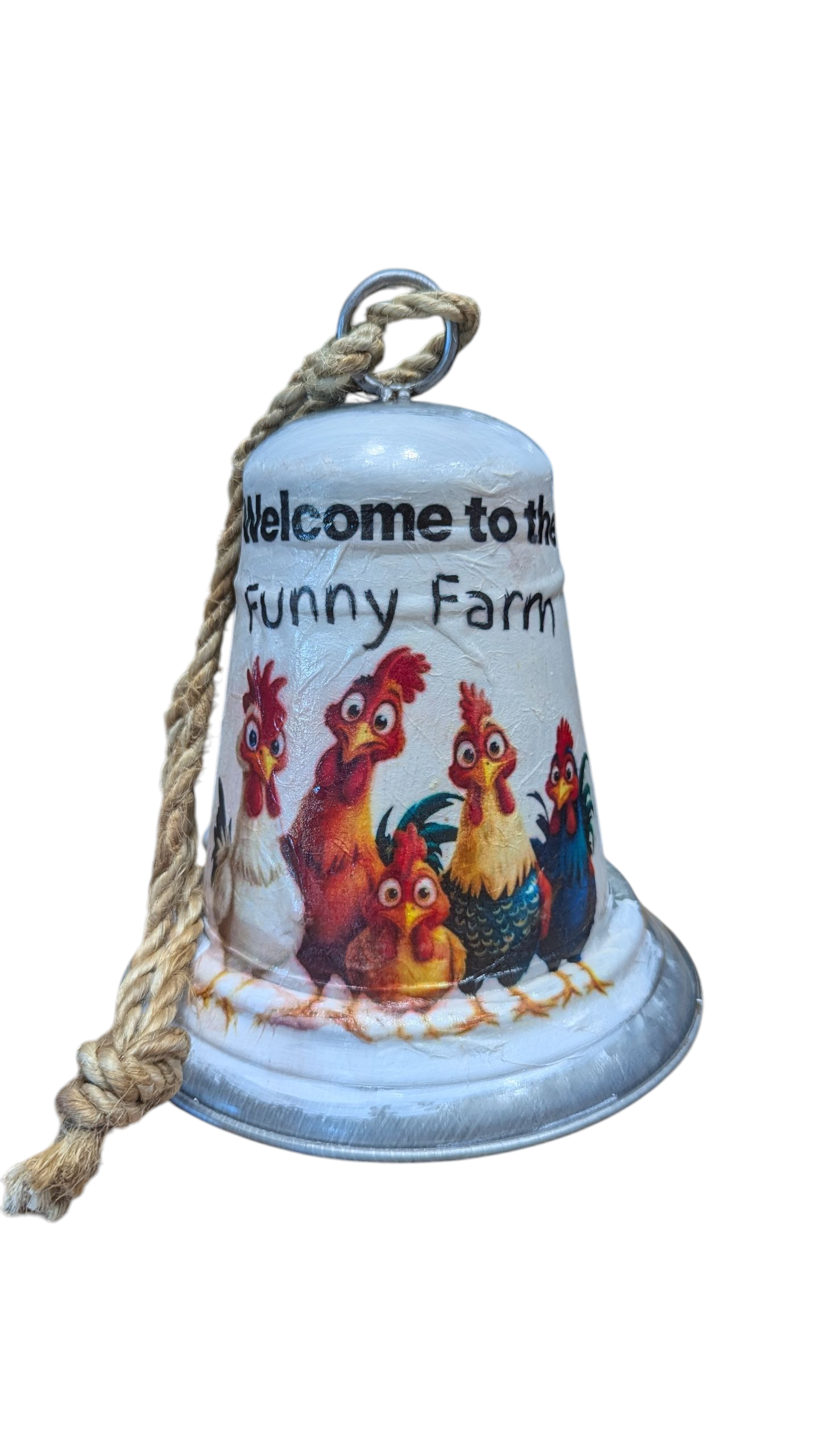 Welcome to the Funny Farm Quirky Chickens Bell