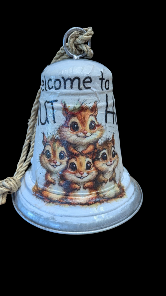 Welcome to the Nut Hut Whimsical Squirrel Decorative Bell