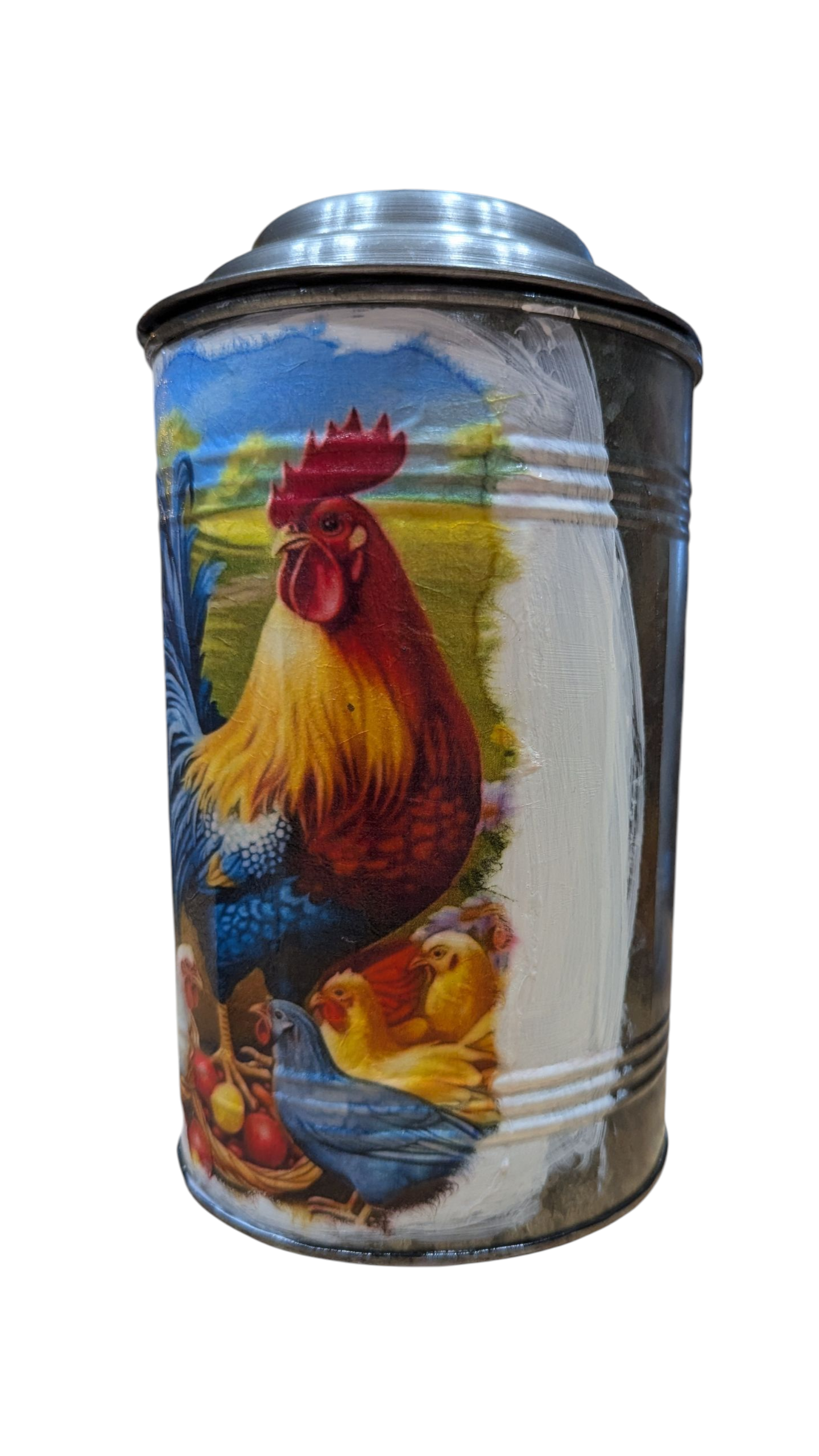 Chicken Decorative Galvanized Metal Canister Set