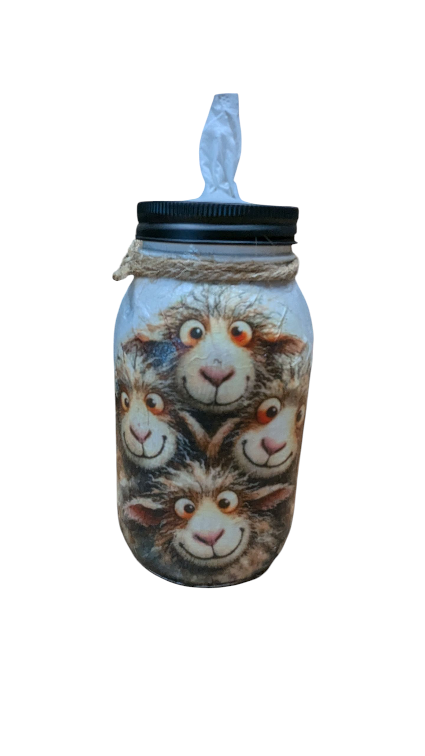 Whimsical Sheep Mason Jar