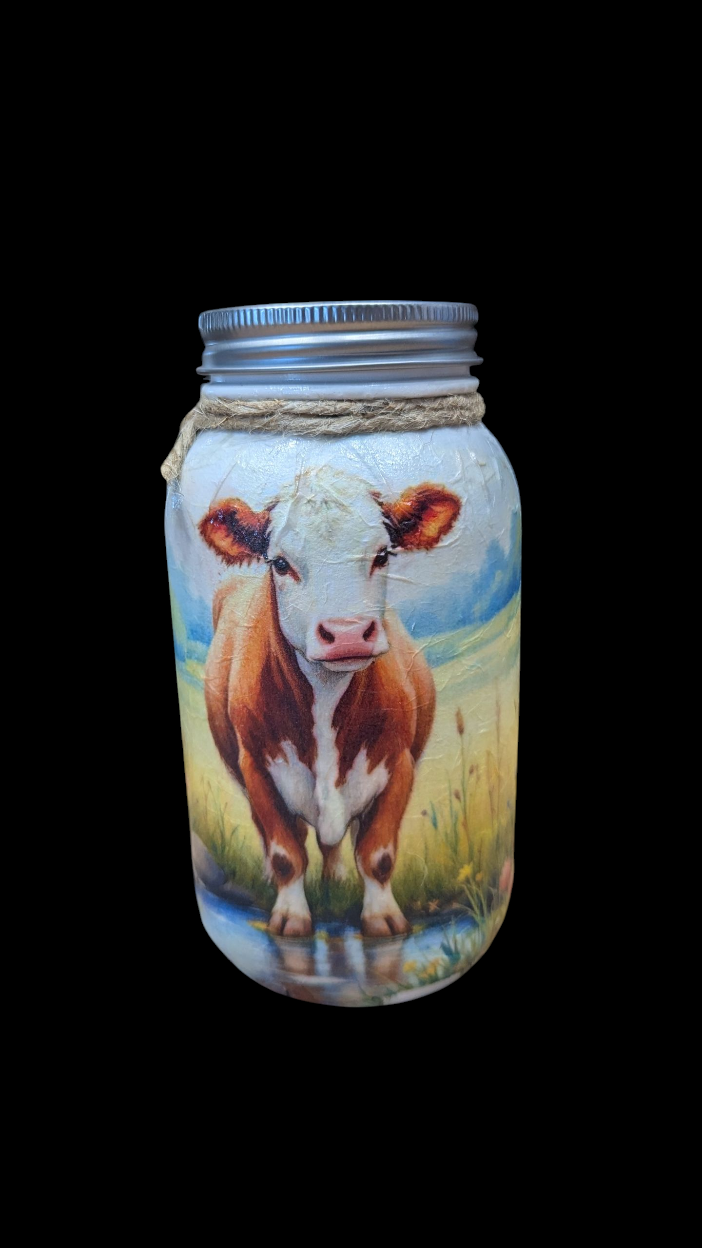 Hereford Calf Mason Jar with Lid Choice