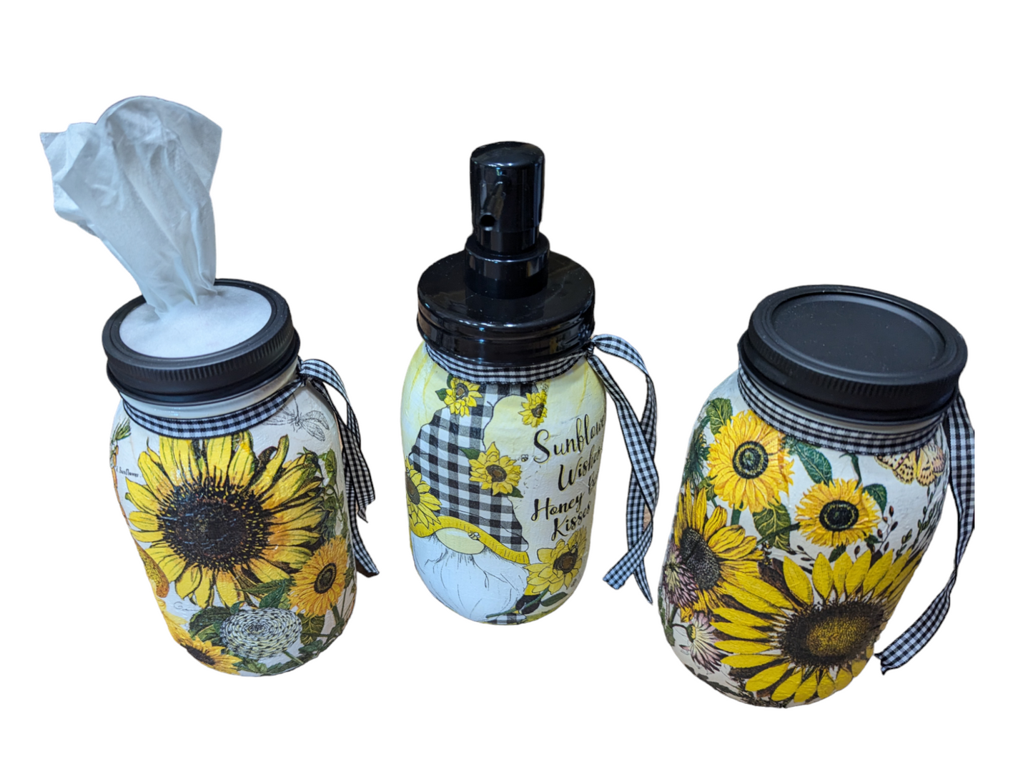 Sunflower Bee Gnome Bathroom Accessory Set