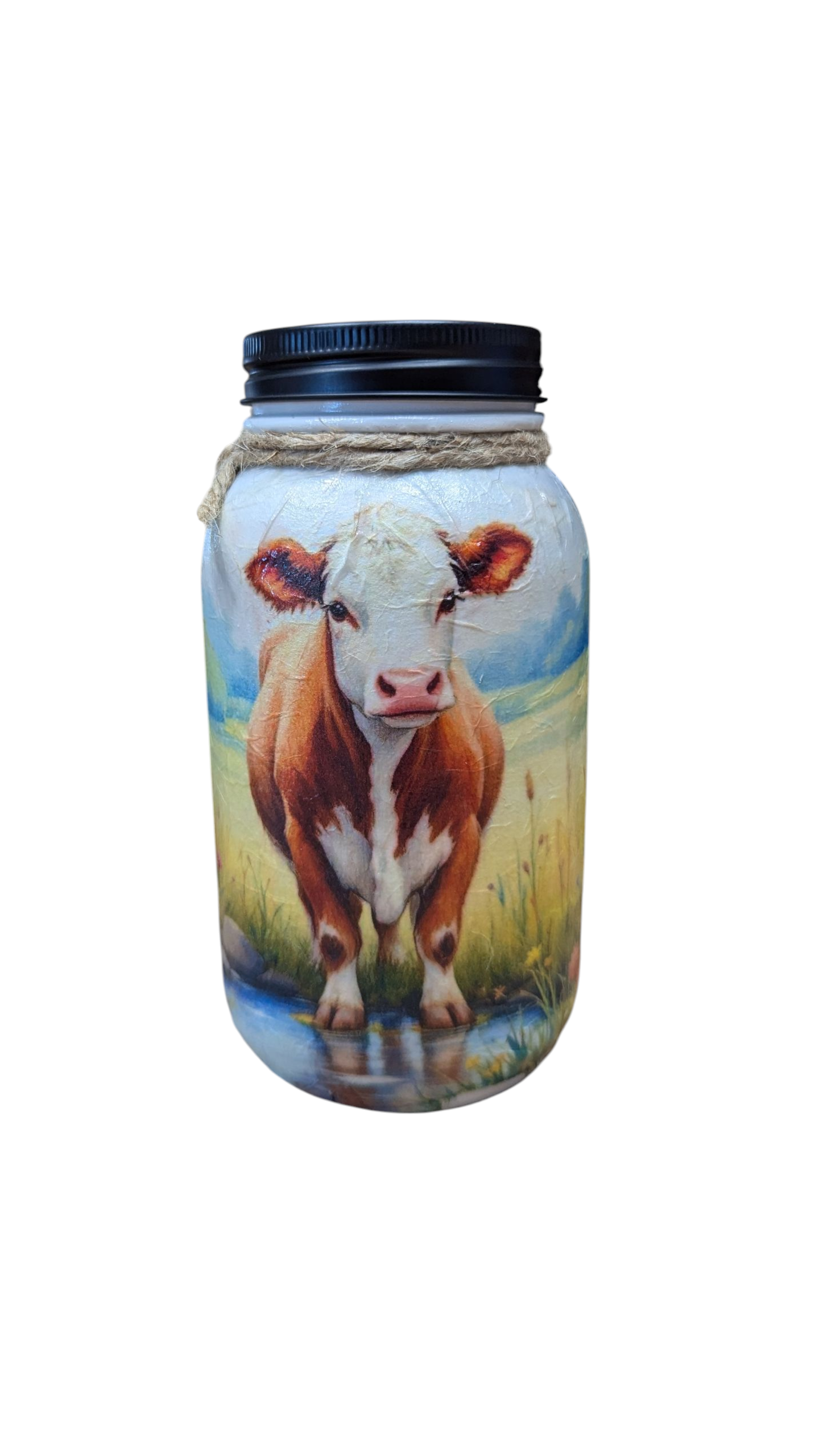 Hereford Calf Mason Jar with Lid Choice