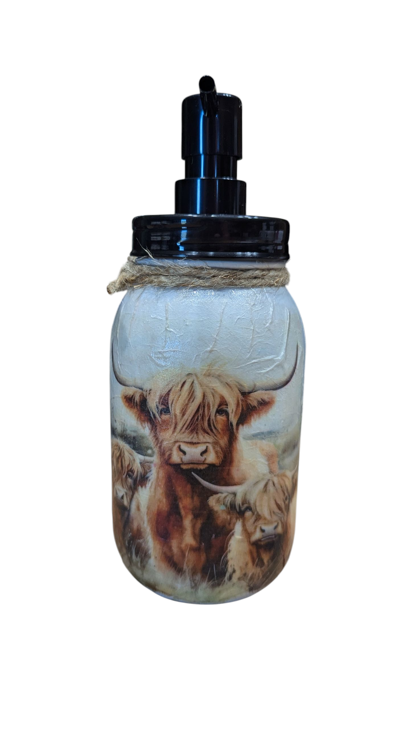 Highland Cow with Babies Mason Jar