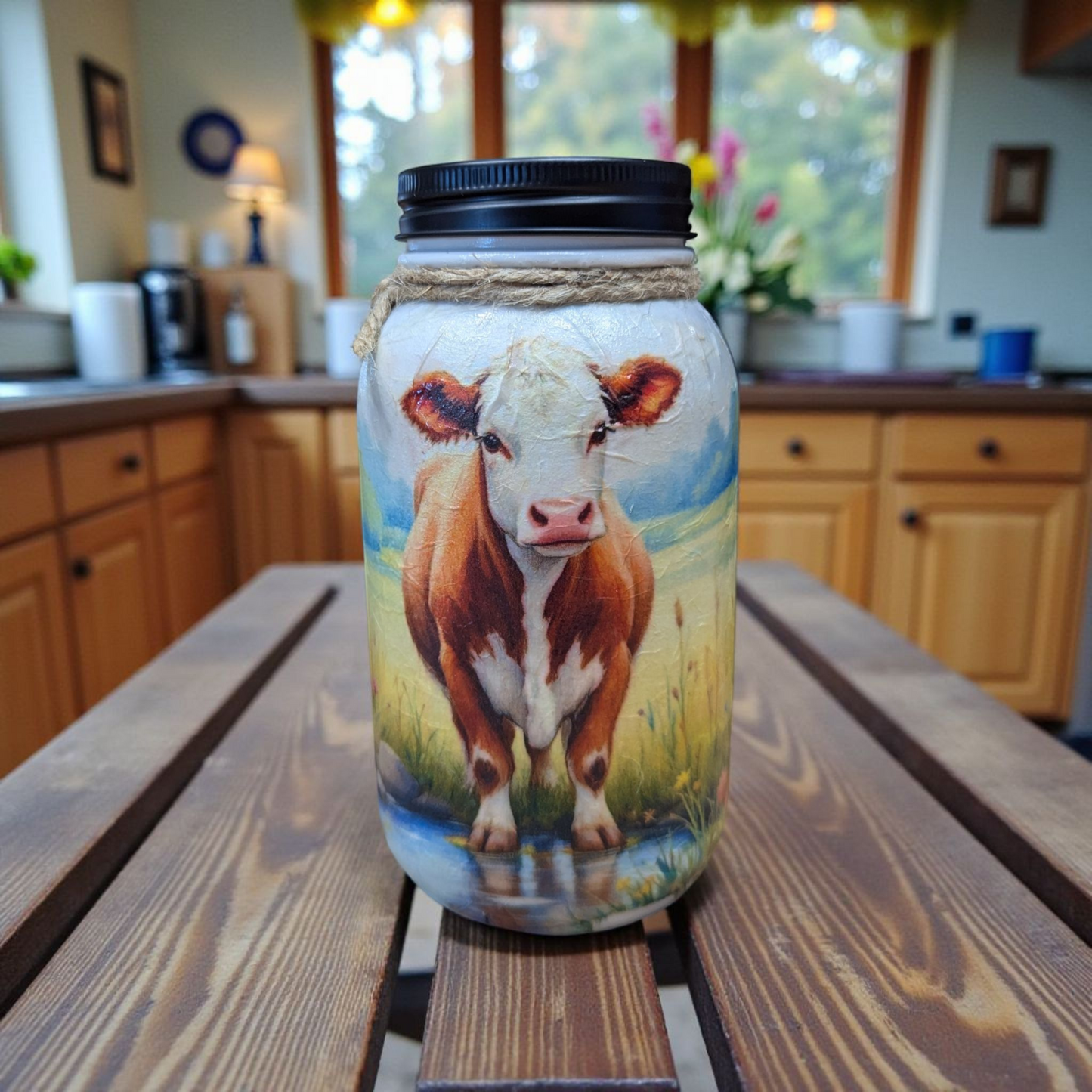Hereford Calf Mason Jar with Lid Choice