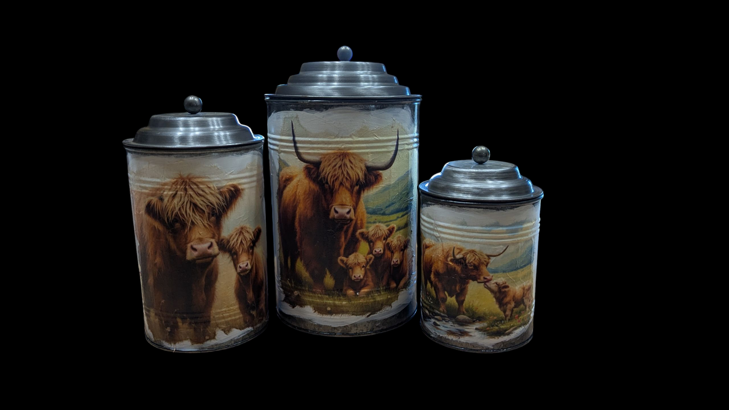 Highland Cow Canister Set